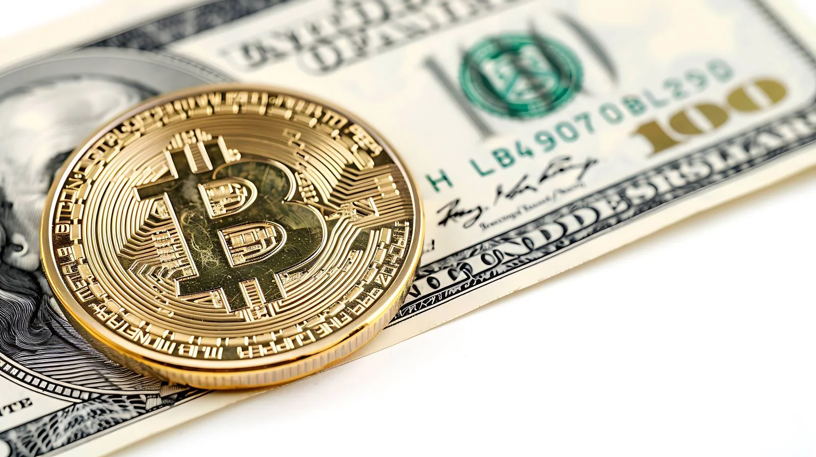 Bitcoin on US Dollar Close-Up — free download from Dotvec