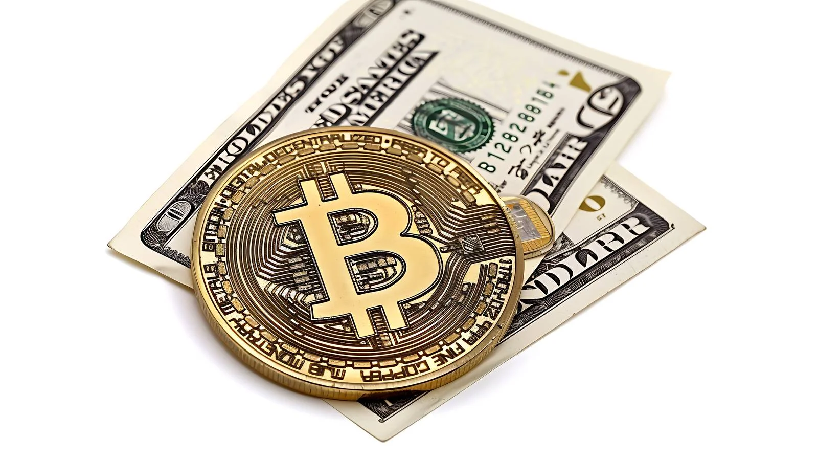 Bitcoin on US Dollar Close-Up View — free download from Dotvec