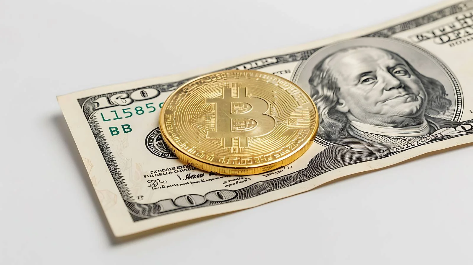 Bitcoin on US Dollar Close-Up — free download from Dotvec