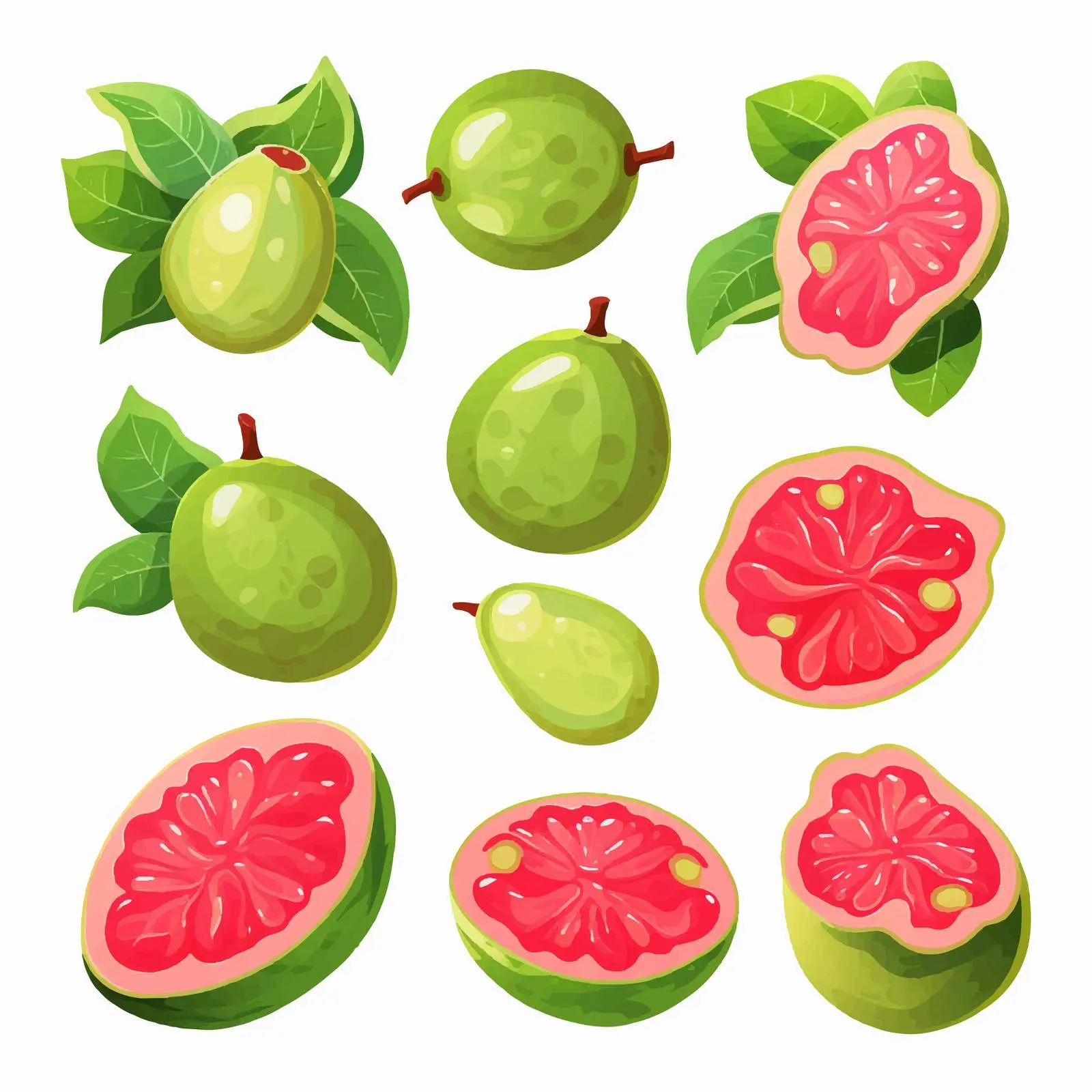 Crystal Guava Vector Illustration on White Background — free download from Dotvec