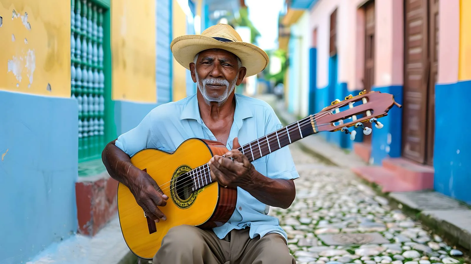 Street Guitarist in Trinidad, Cuba – free entertain image from Dotvec