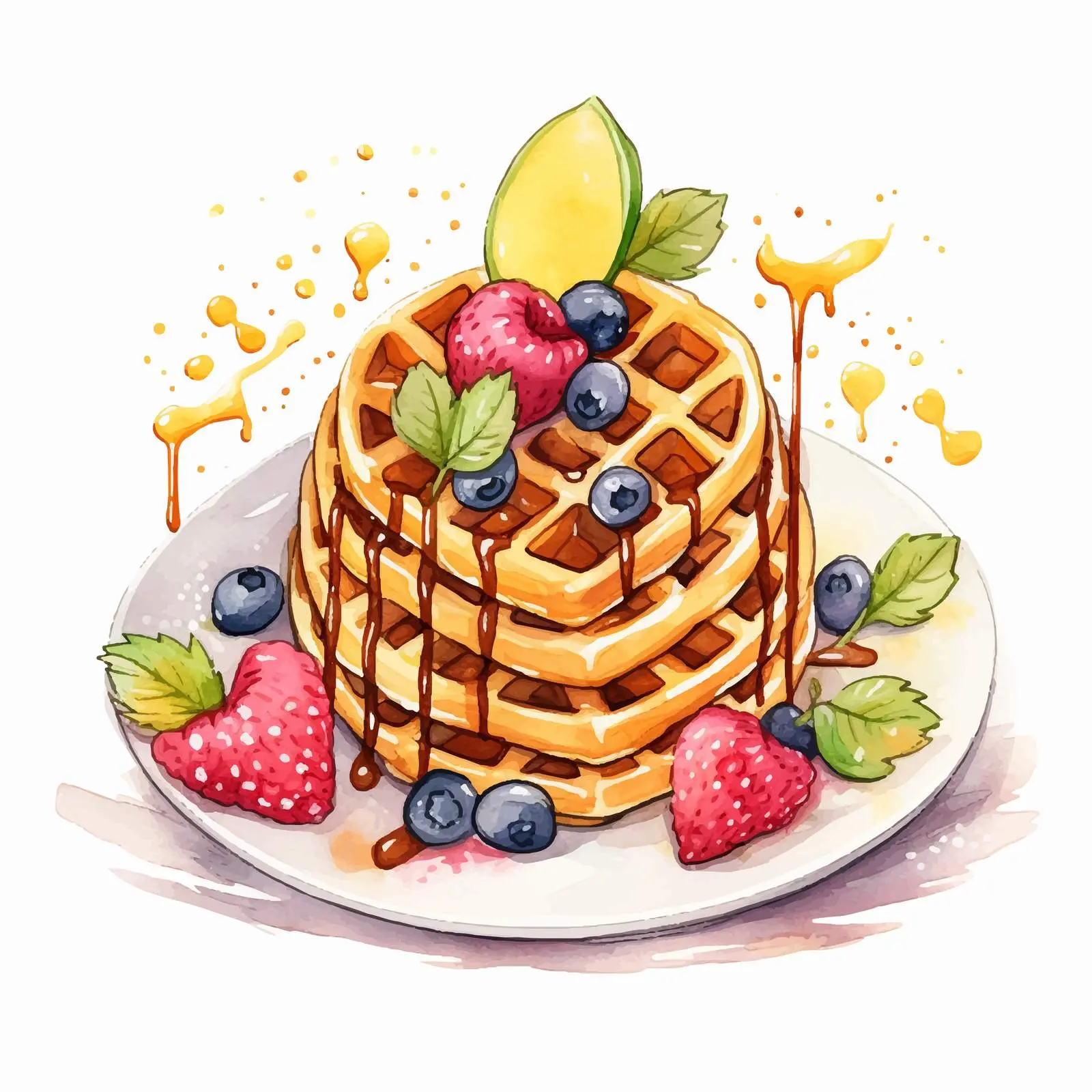 Hand Lettering Delicious Fruit Waffles Design — free download from Dotvec