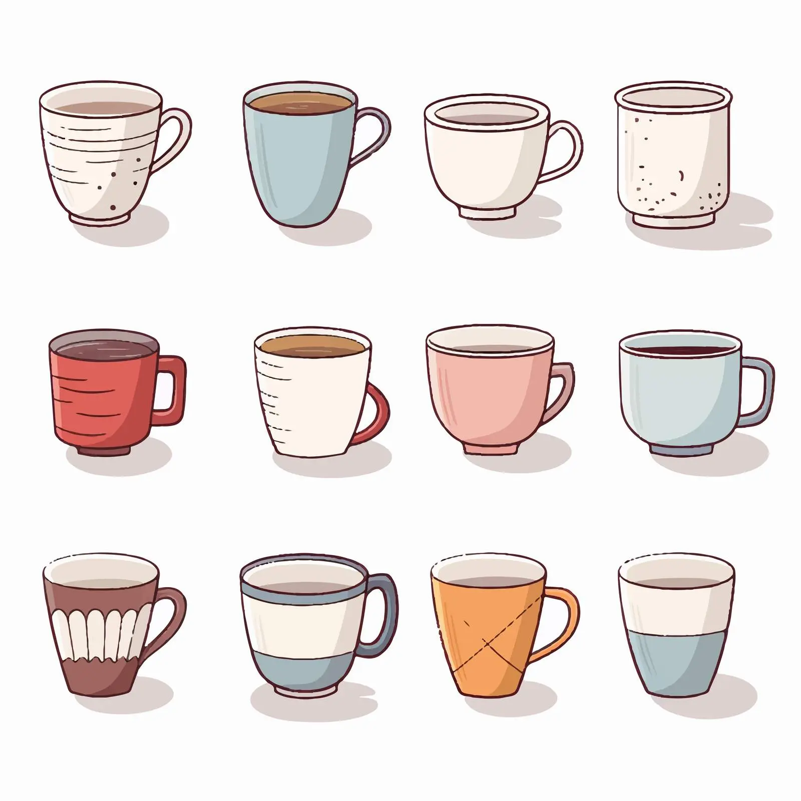 Cup Line Vector Illustration on White Background — free download from Dotvec