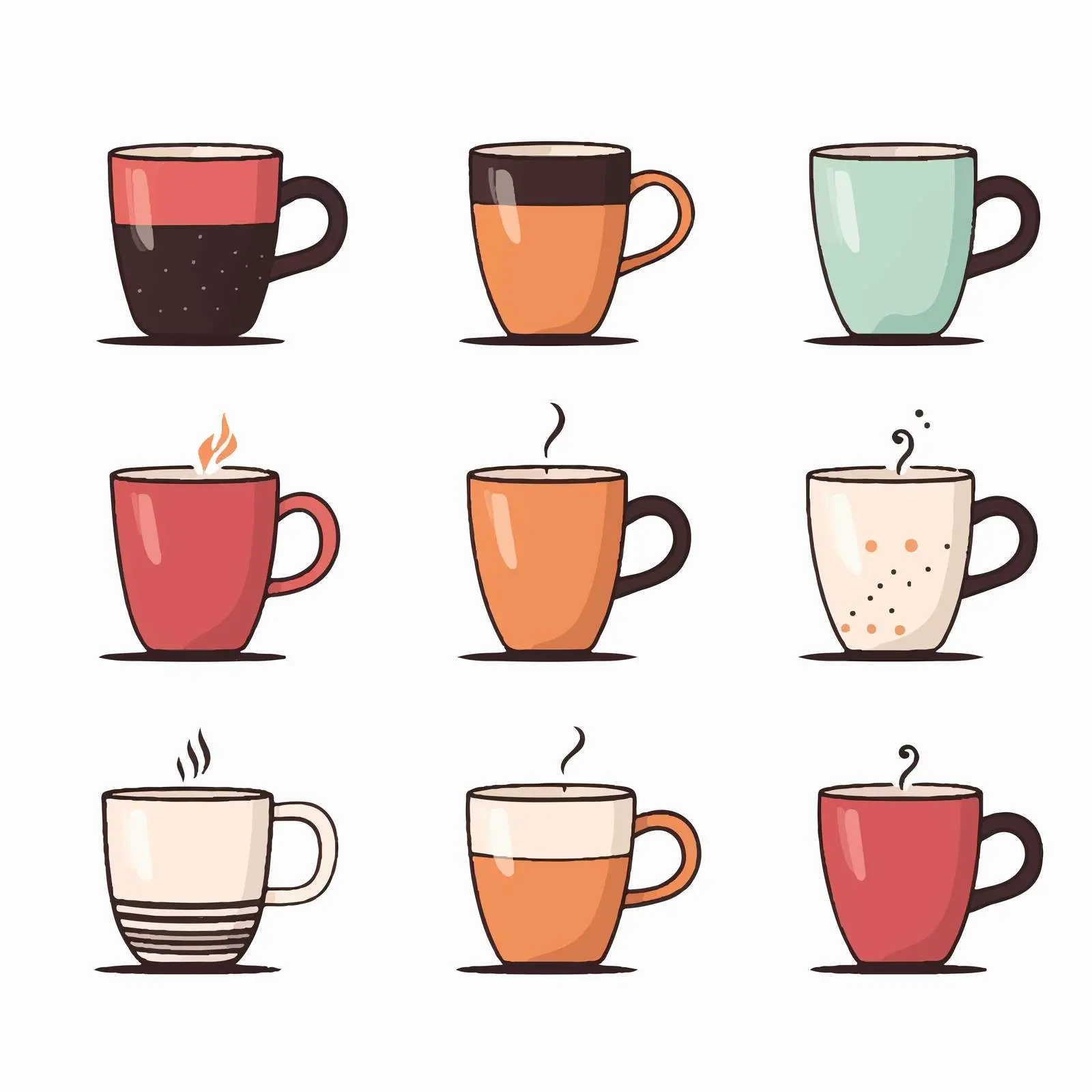 Cup Line Vector Illustration on White Background — free download from Dotvec