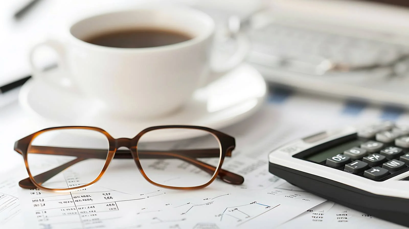 Professional Coffee Break with Calculator — free download from Dotvec