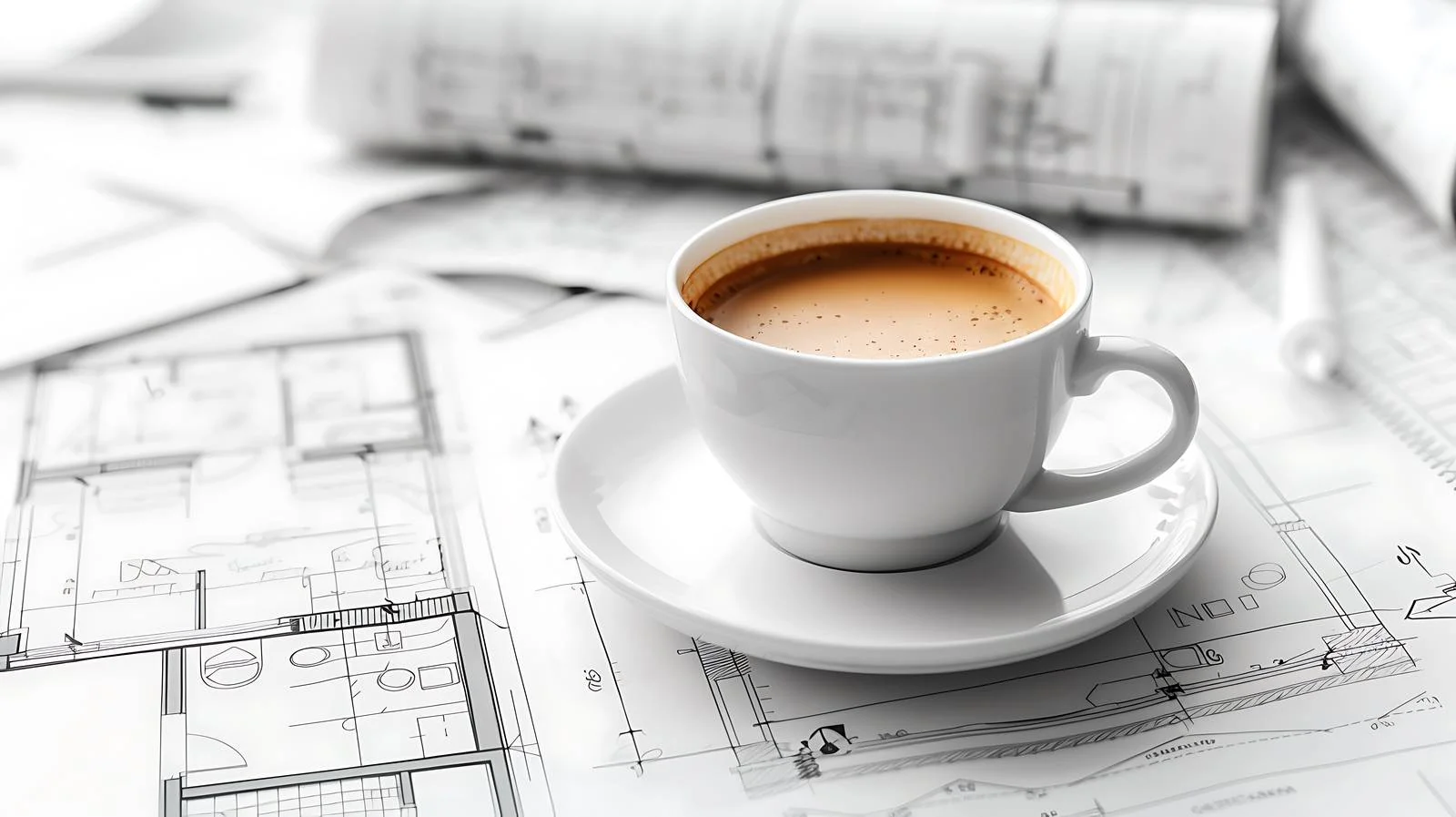 Coffee on Office Drawings — free download from Dotvec