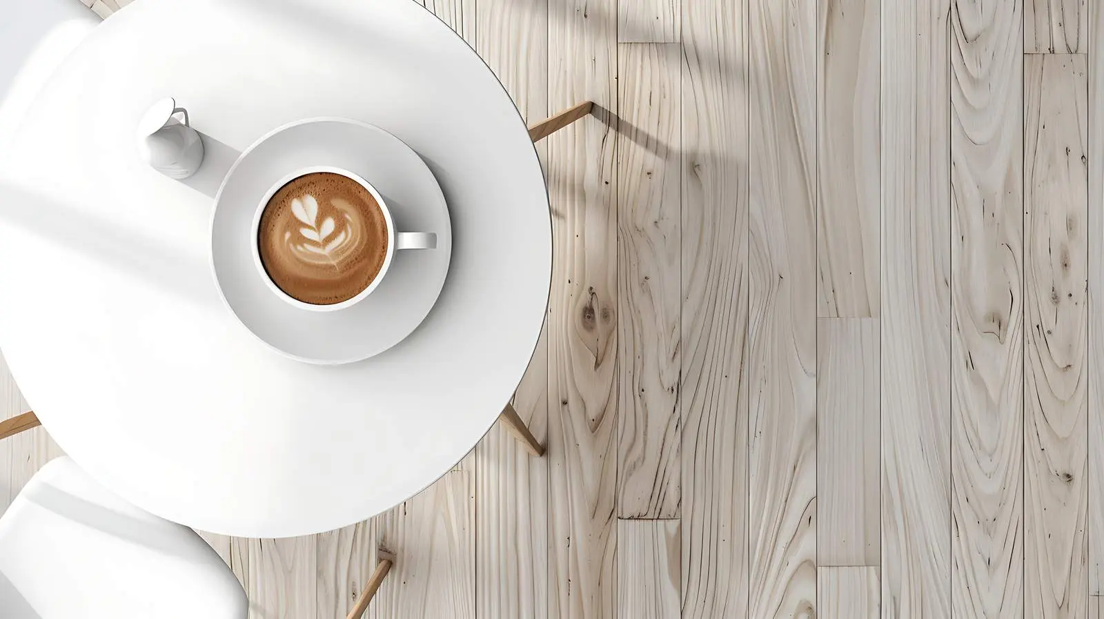 Coffee with Milk on White Table by Designer Chair – free routine image from Dotvec