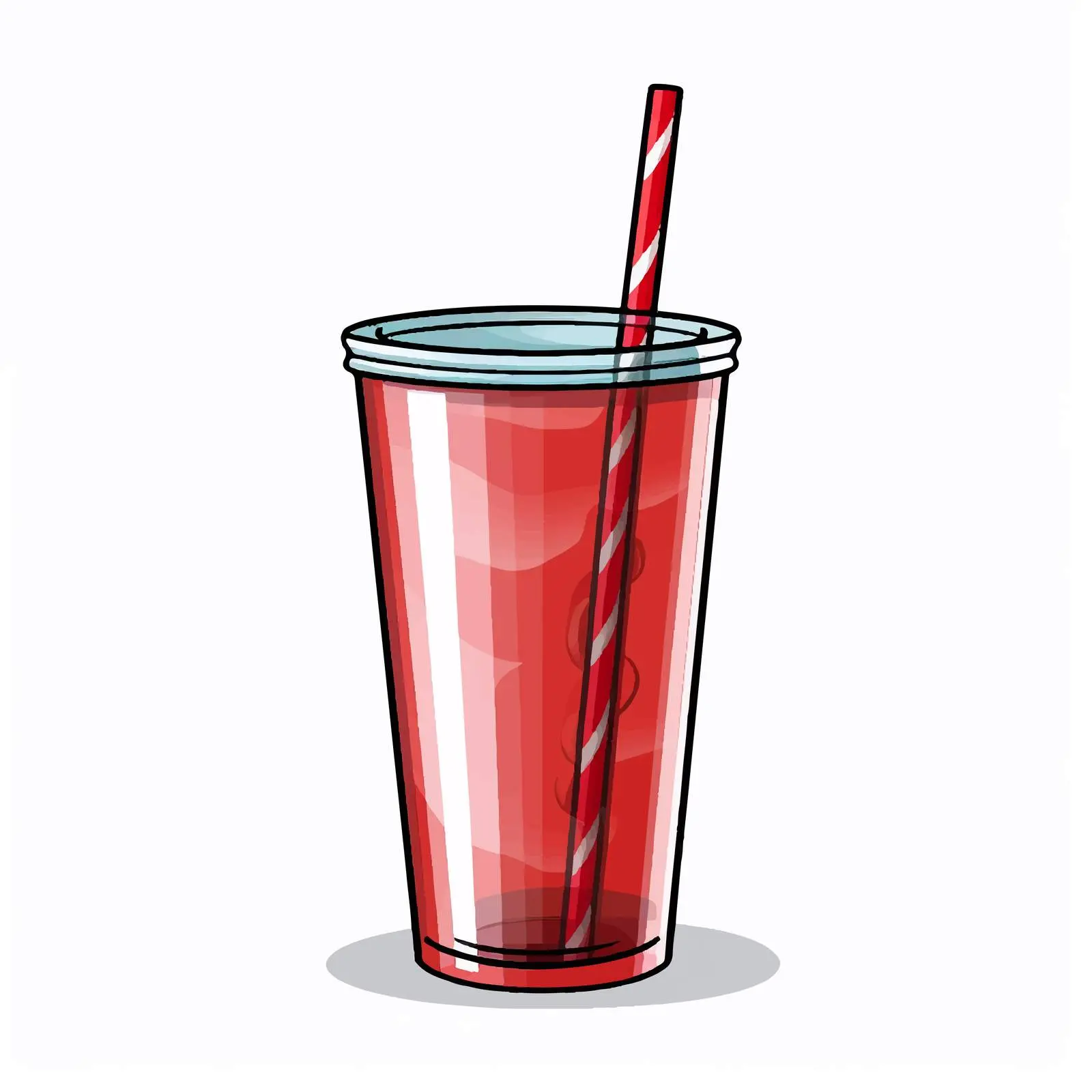 Plastic Cup with Straw Vector Illustration – free beverage container image from Dotvec