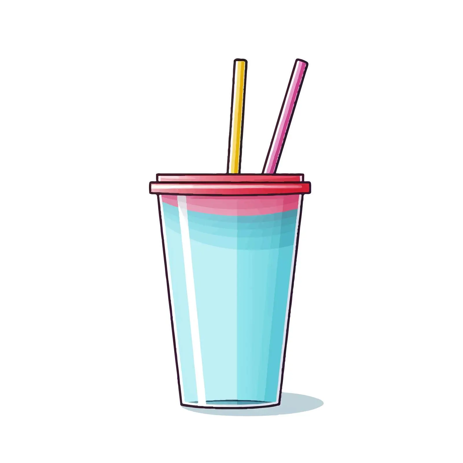 Plastic Cup and Straw Vector Icon Illustration — free download from Dotvec