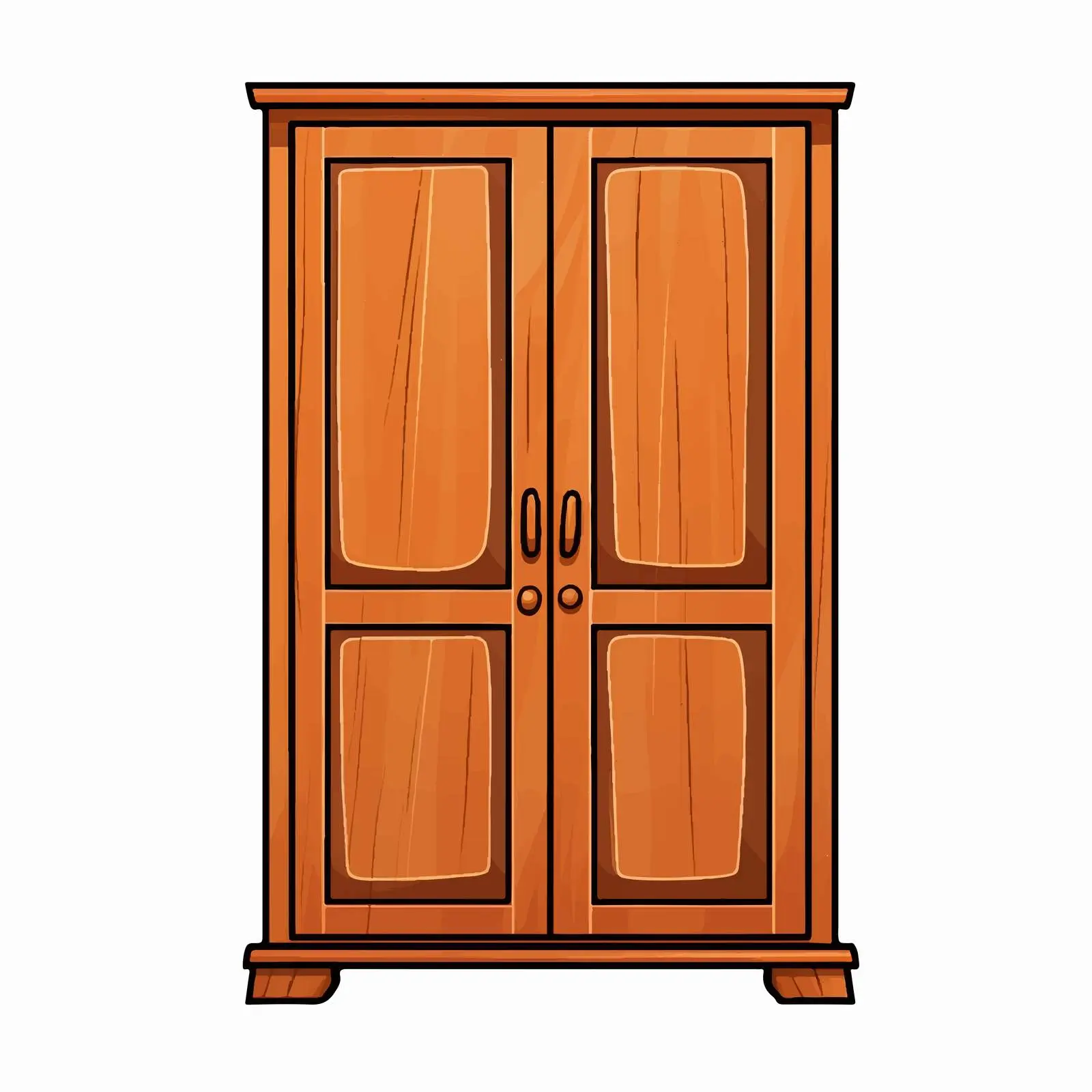 Cartoon Cupboard Line Vector Illustration — free download from Dotvec