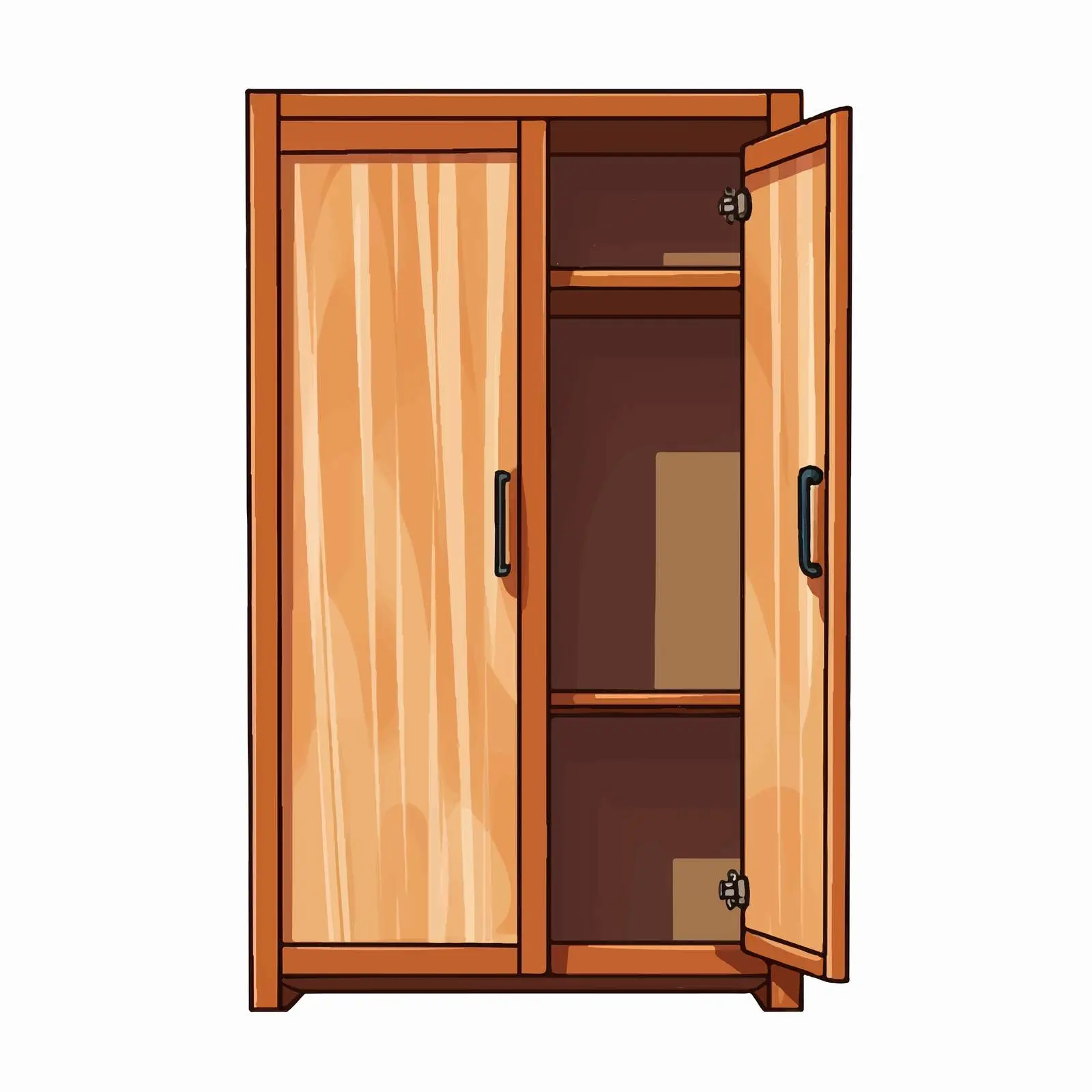 Cupboard Line Vector Illustration on White Background — free download from Dotvec