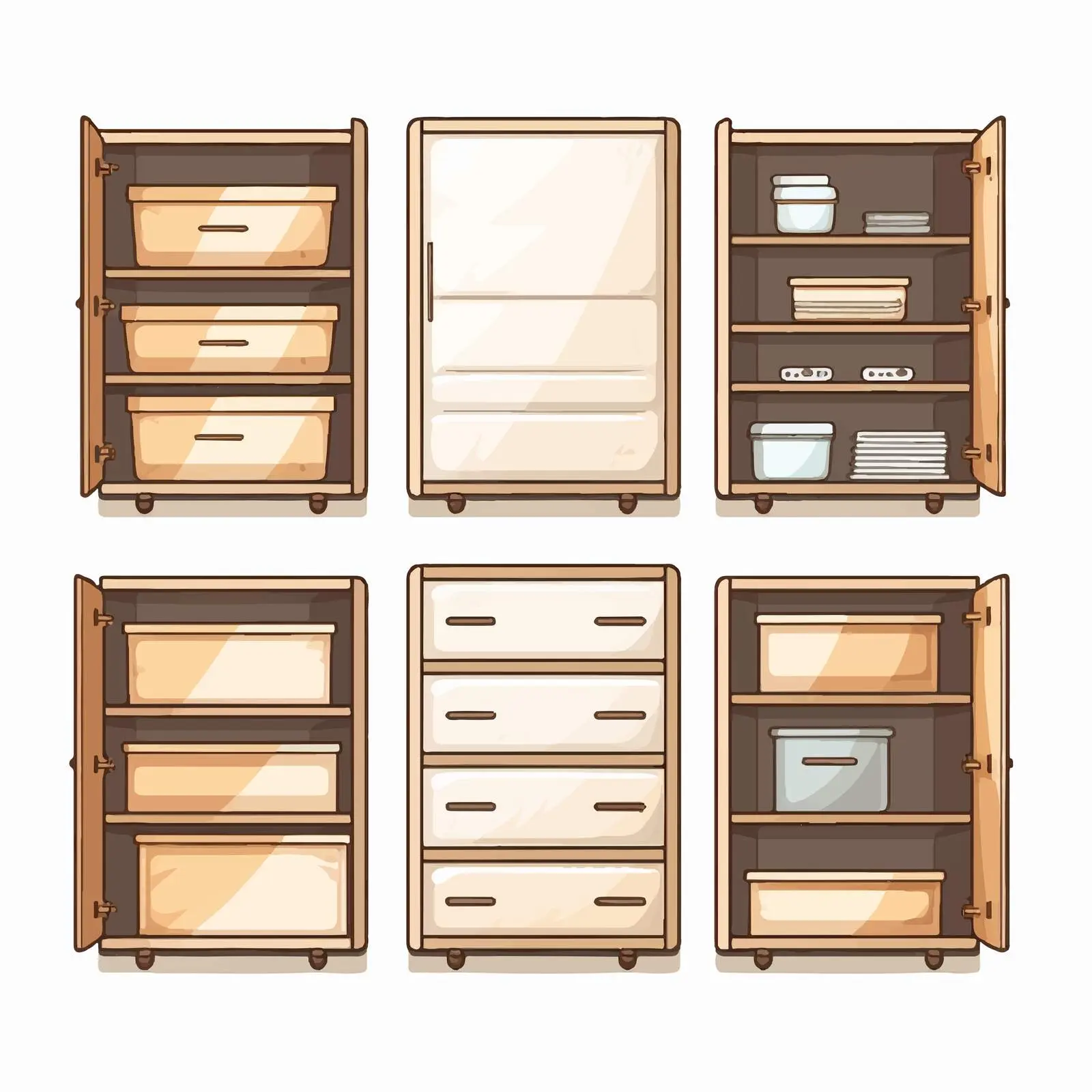 Vector Illustration of Isolated Cupboard on White Background — free download from Dotvec