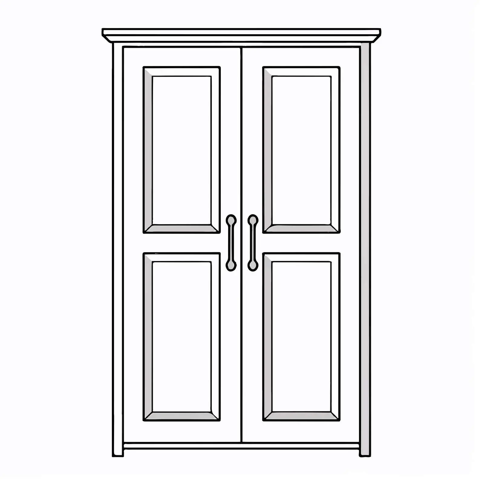 Cupboard Outline Vector Illustration on White Background — free download from Dotvec