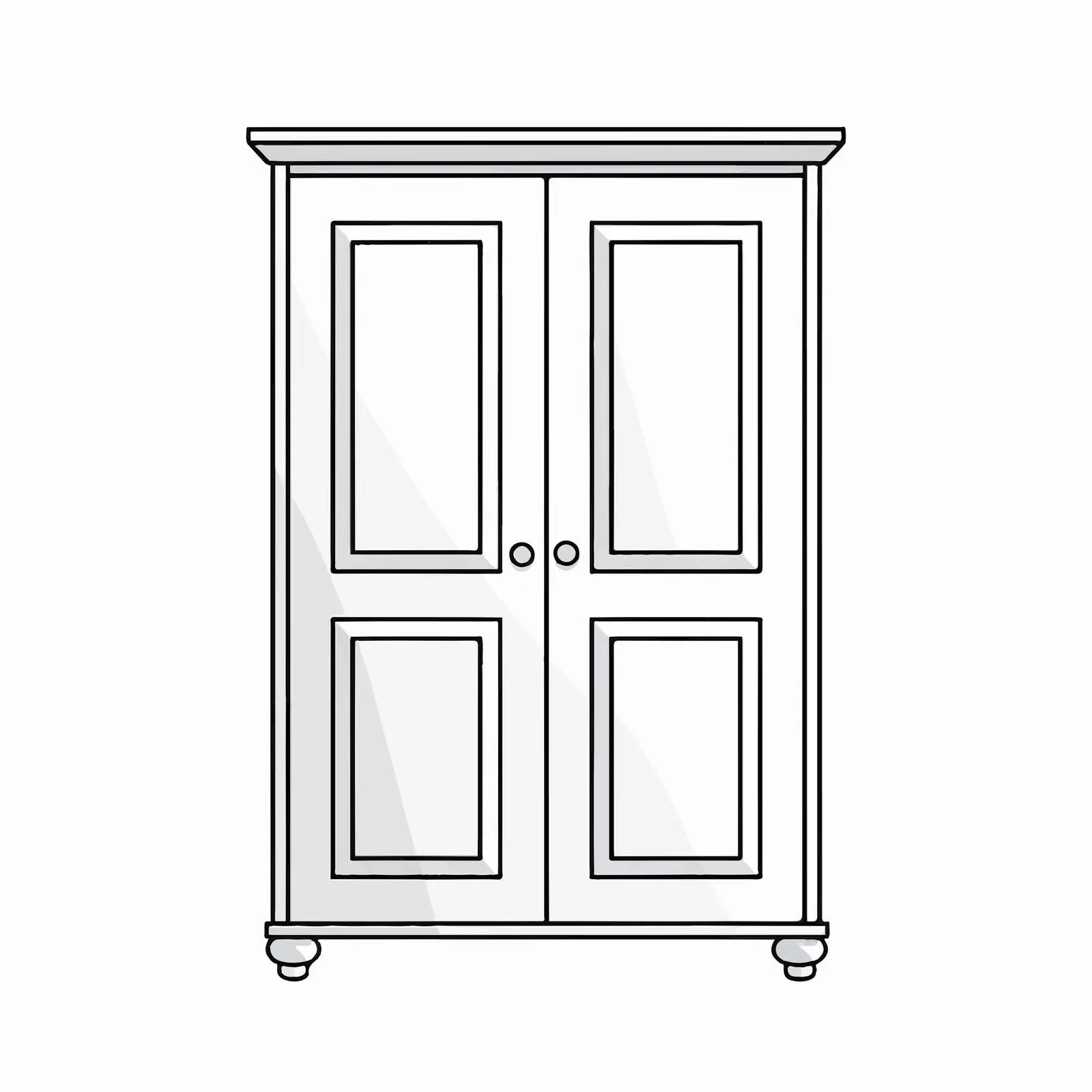 Outline Vector Illustration of a Cupboard — free download from Dotvec