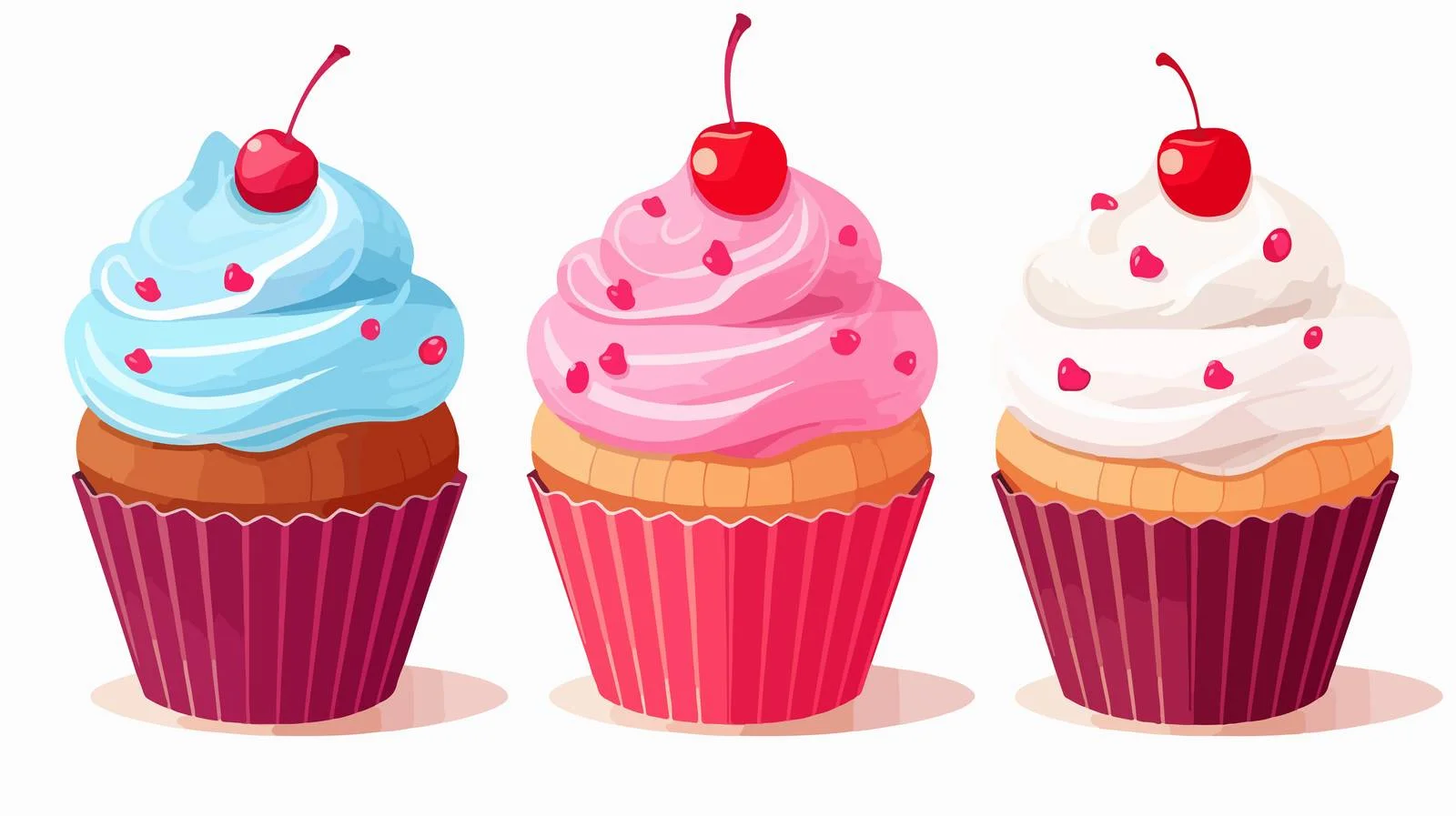 Cupcake Flat Cartoon Design Style — free download from Dotvec