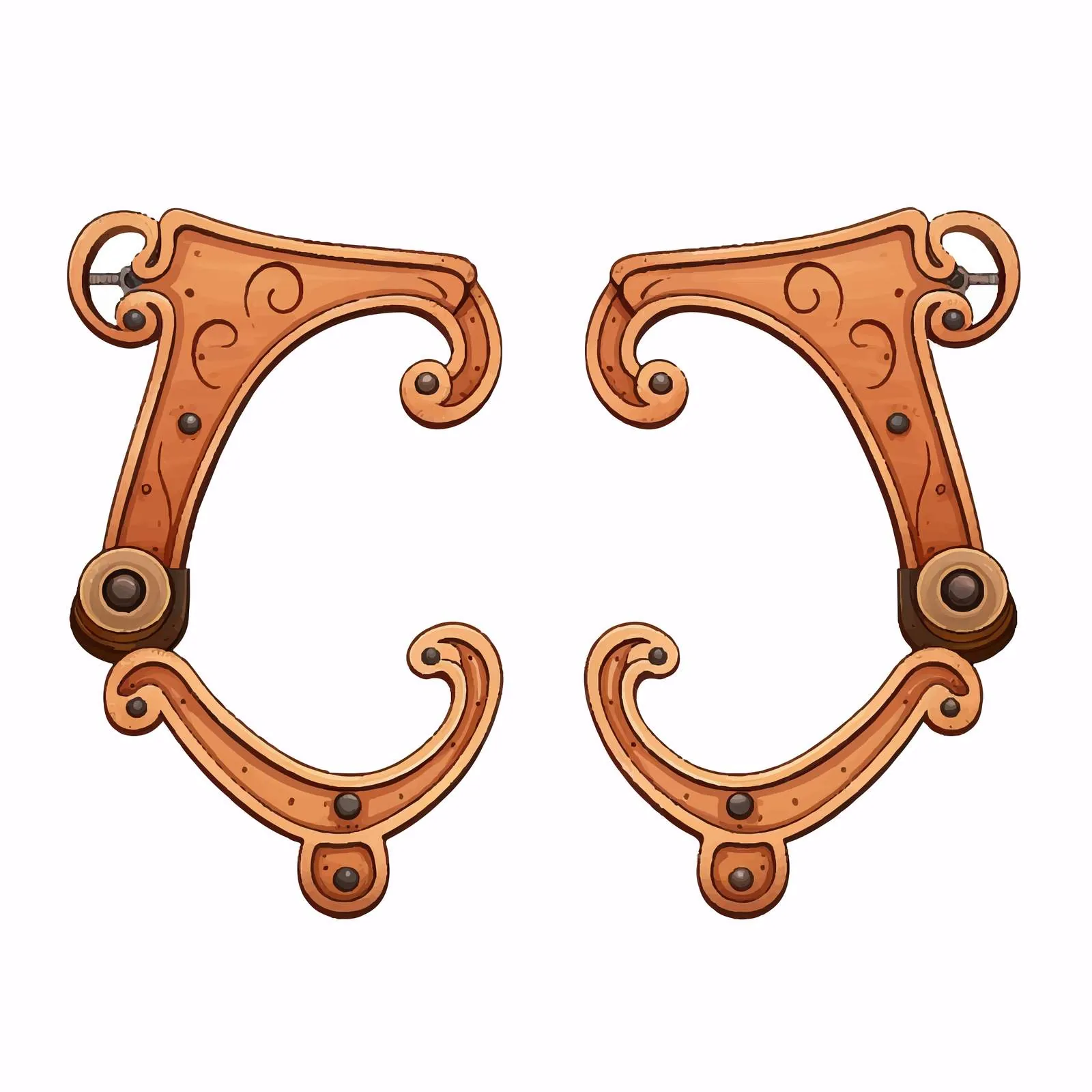 Vintage Style Curly Brackets Pair Design — free download from Dotvec