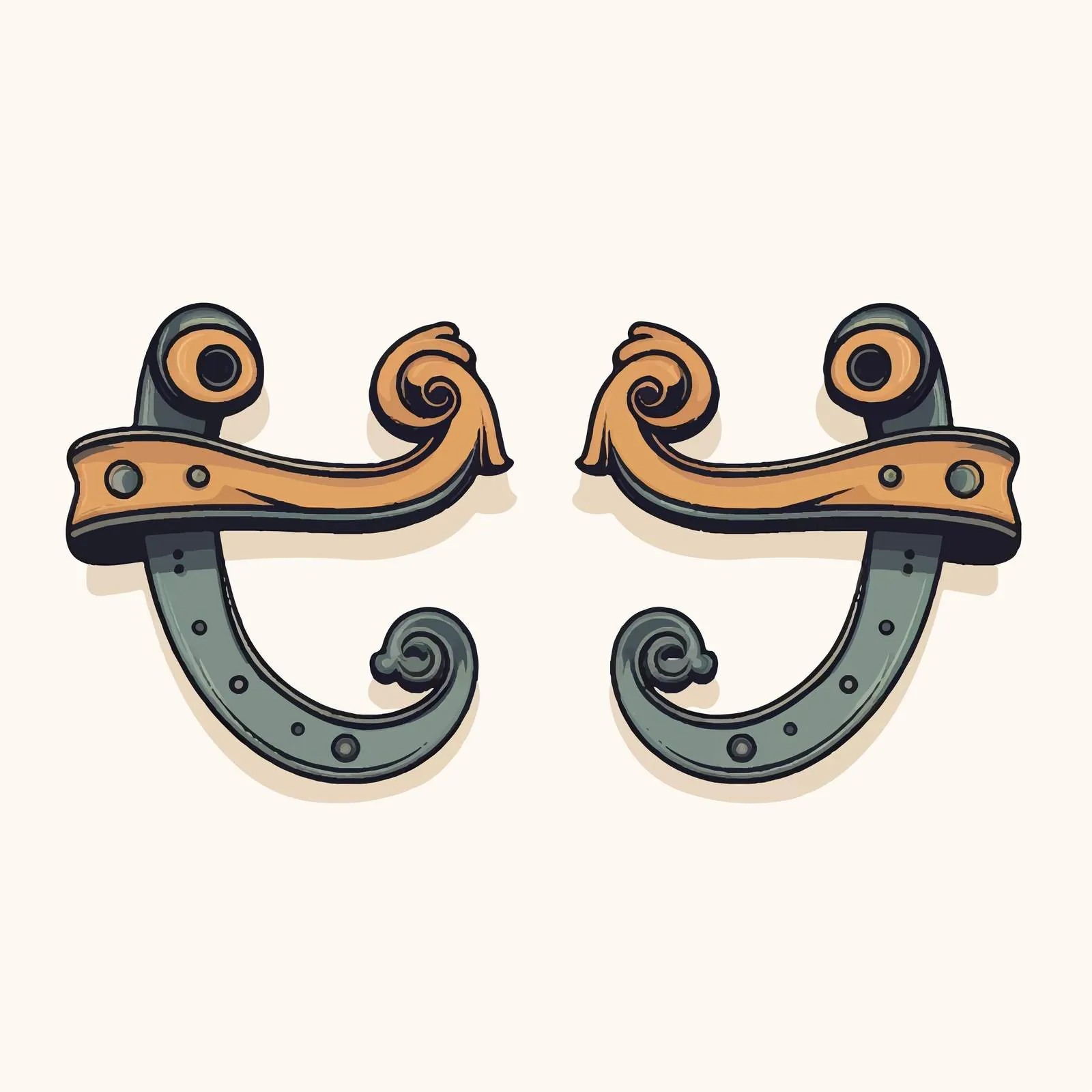 Vintage Curly Brackets Pair with Double Thick Braces — free download from Dotvec
