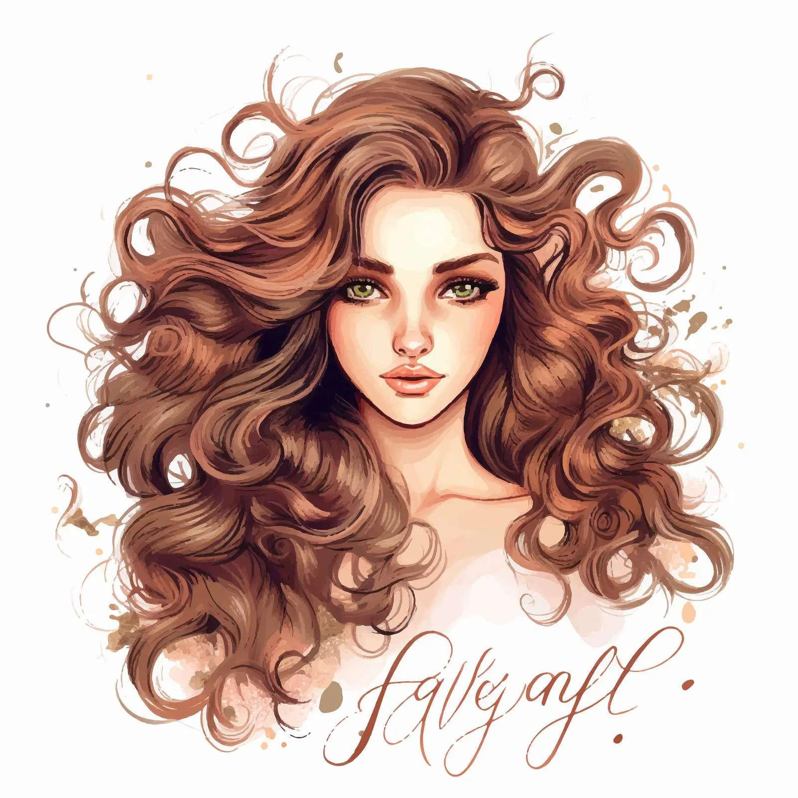 Beautiful Girl with Curly Long Hair at Salon — free download from Dotvec