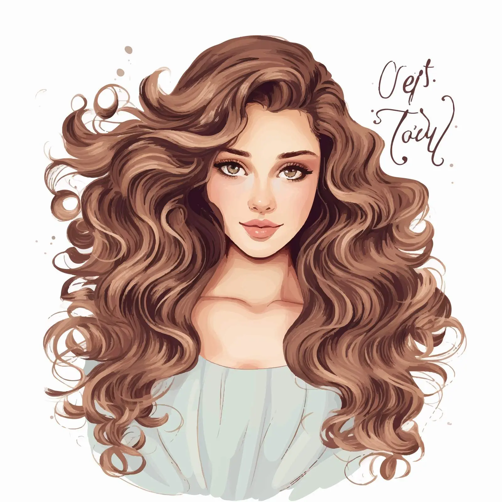 Beautiful Girl with Curly Long Hair in Salon — free download from Dotvec
