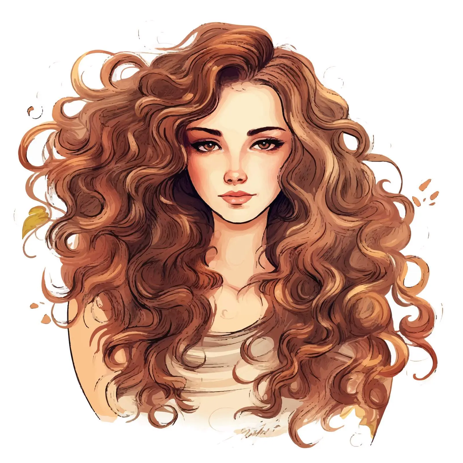 Beautiful Girl with Curly Long Hair in Salon — free download from Dotvec