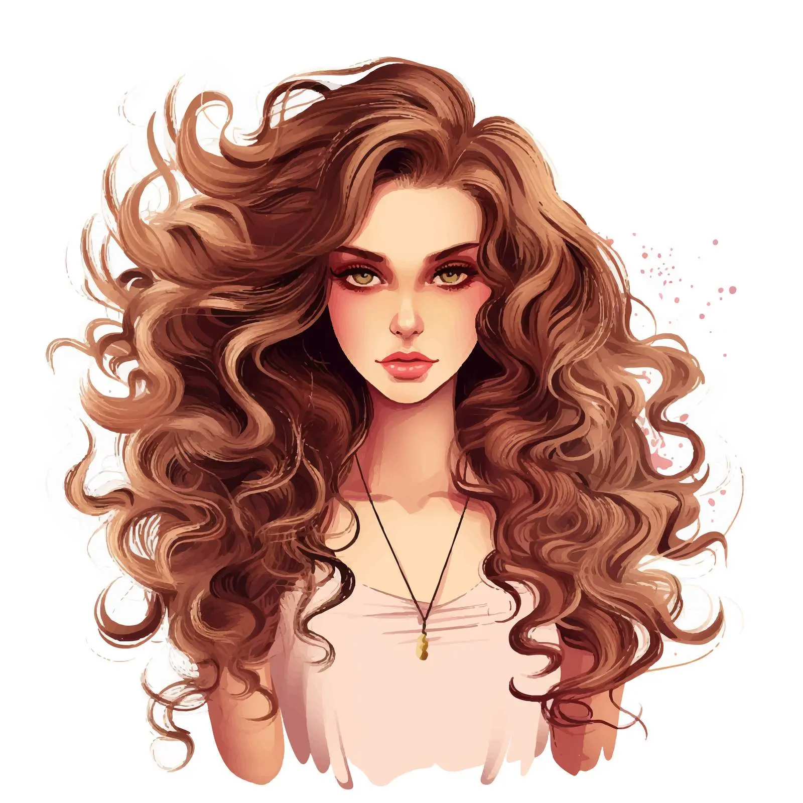 Beautiful Girl with Curly Hair at Salon — free download from Dotvec
