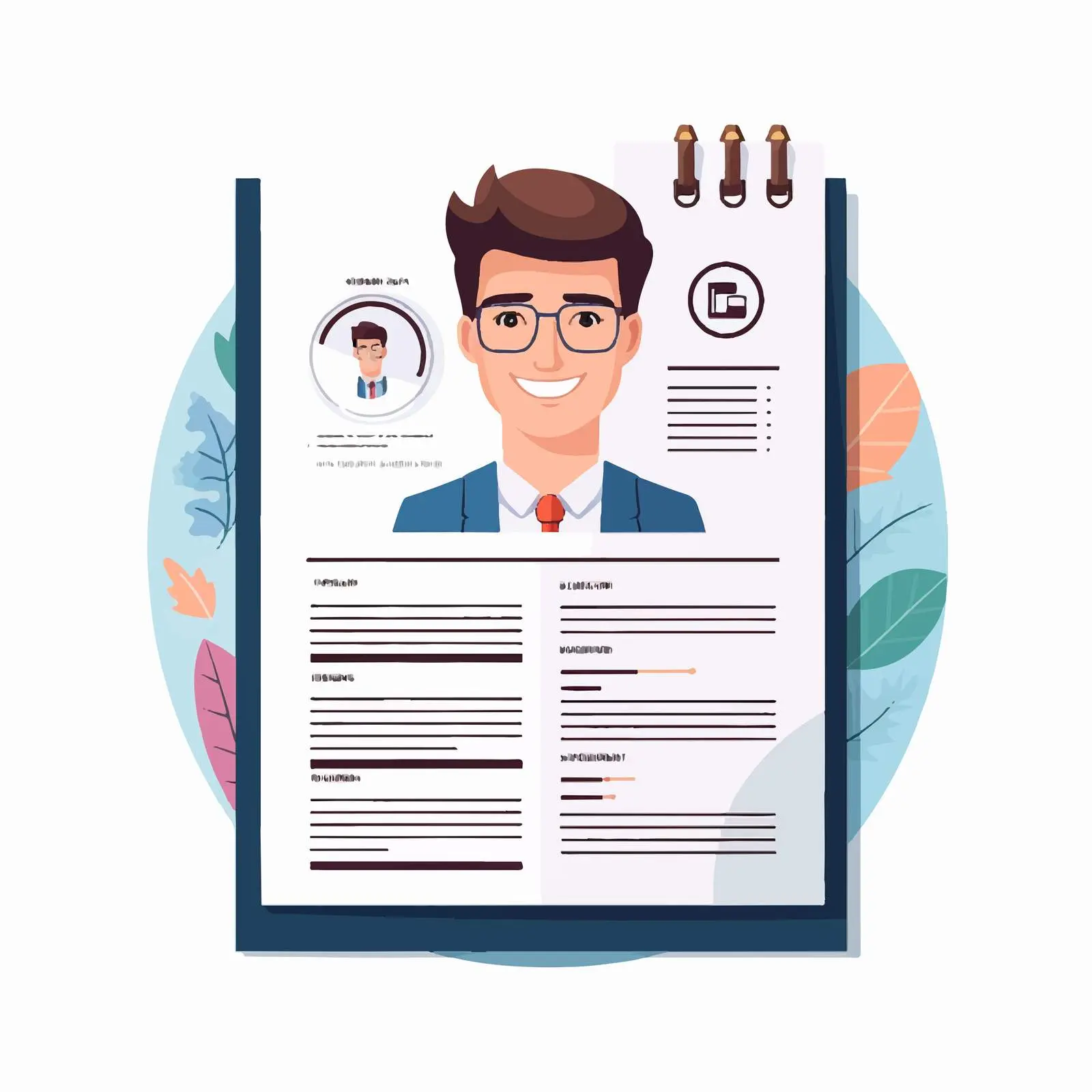 Cartoon Vector Illustration of Curriculum Vitae — free download from Dotvec