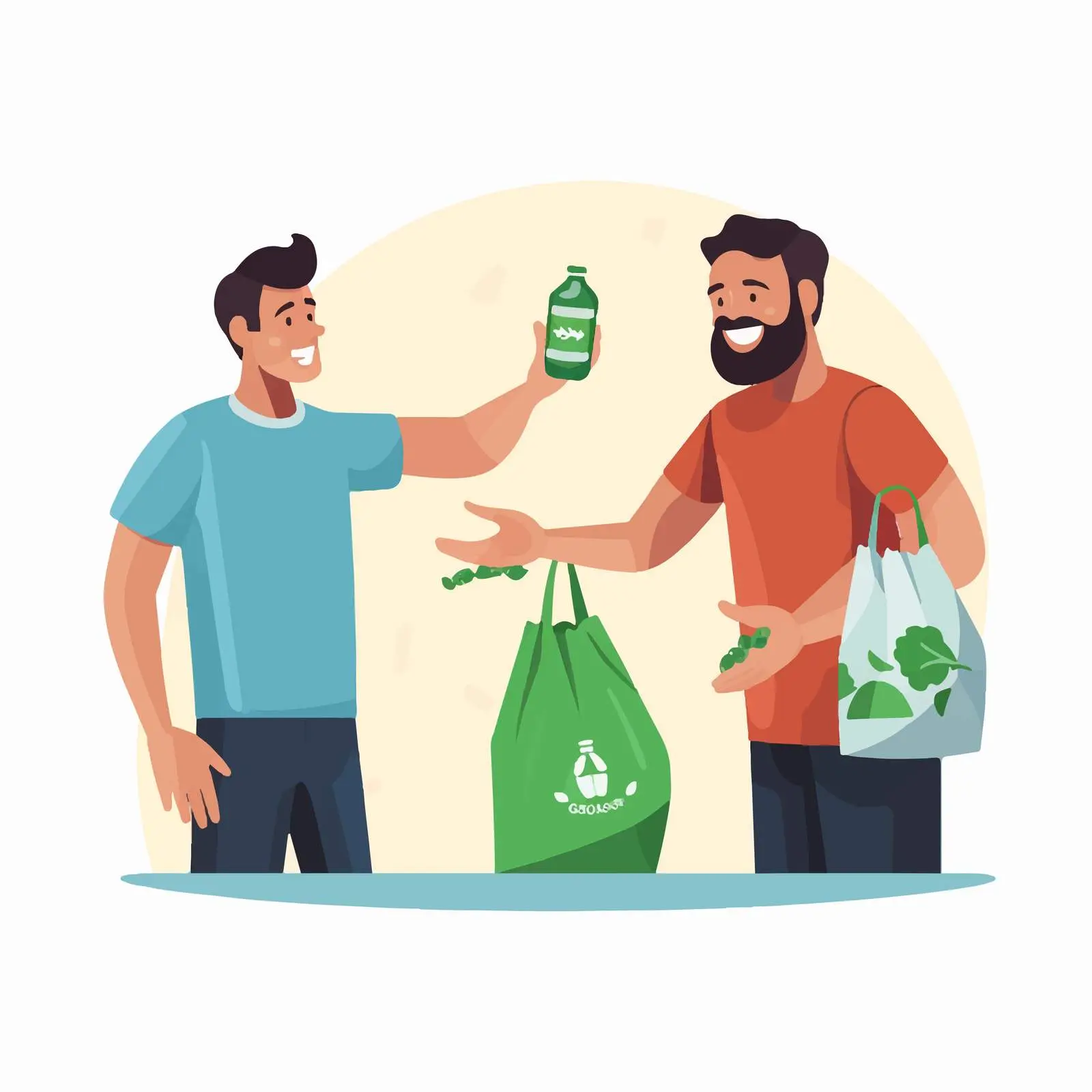 Customer Rejecting Plastic with Reusable Bag – free sustainable practices image from Dotvec
