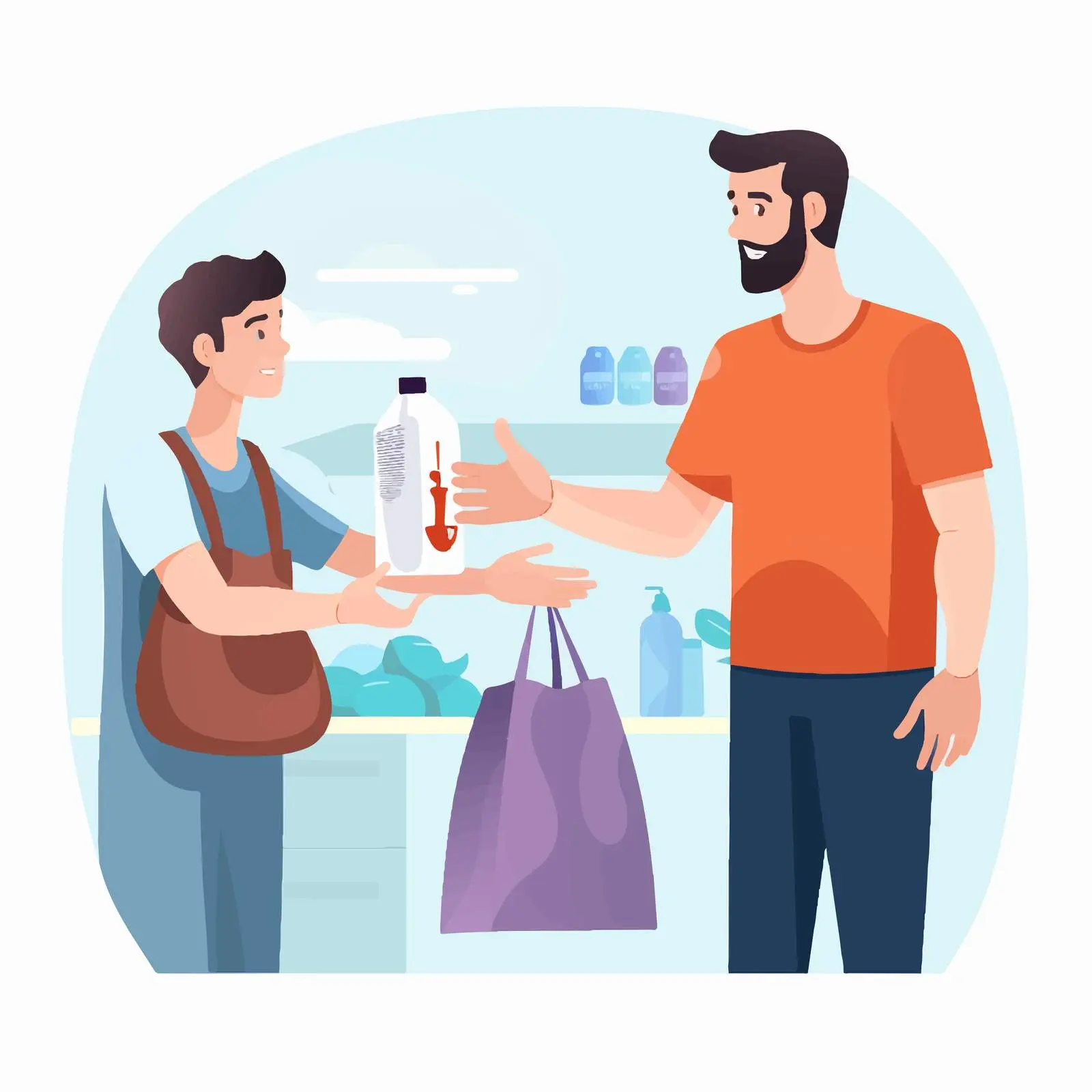 Customer Rejecting Plastic with Reusable Bag — free download from Dotvec