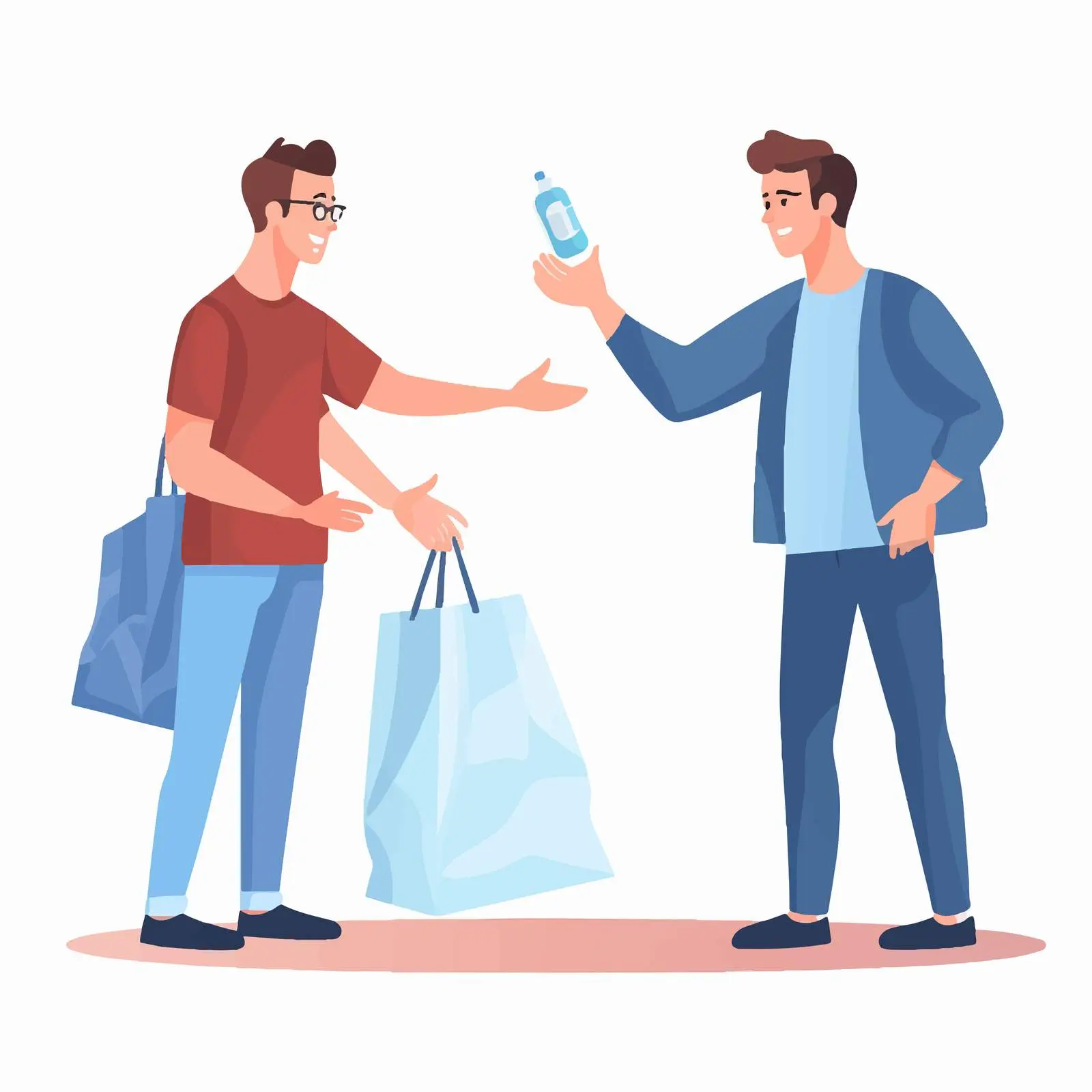 Customer Rejecting Plastic with Reusable Bag — free download from Dotvec