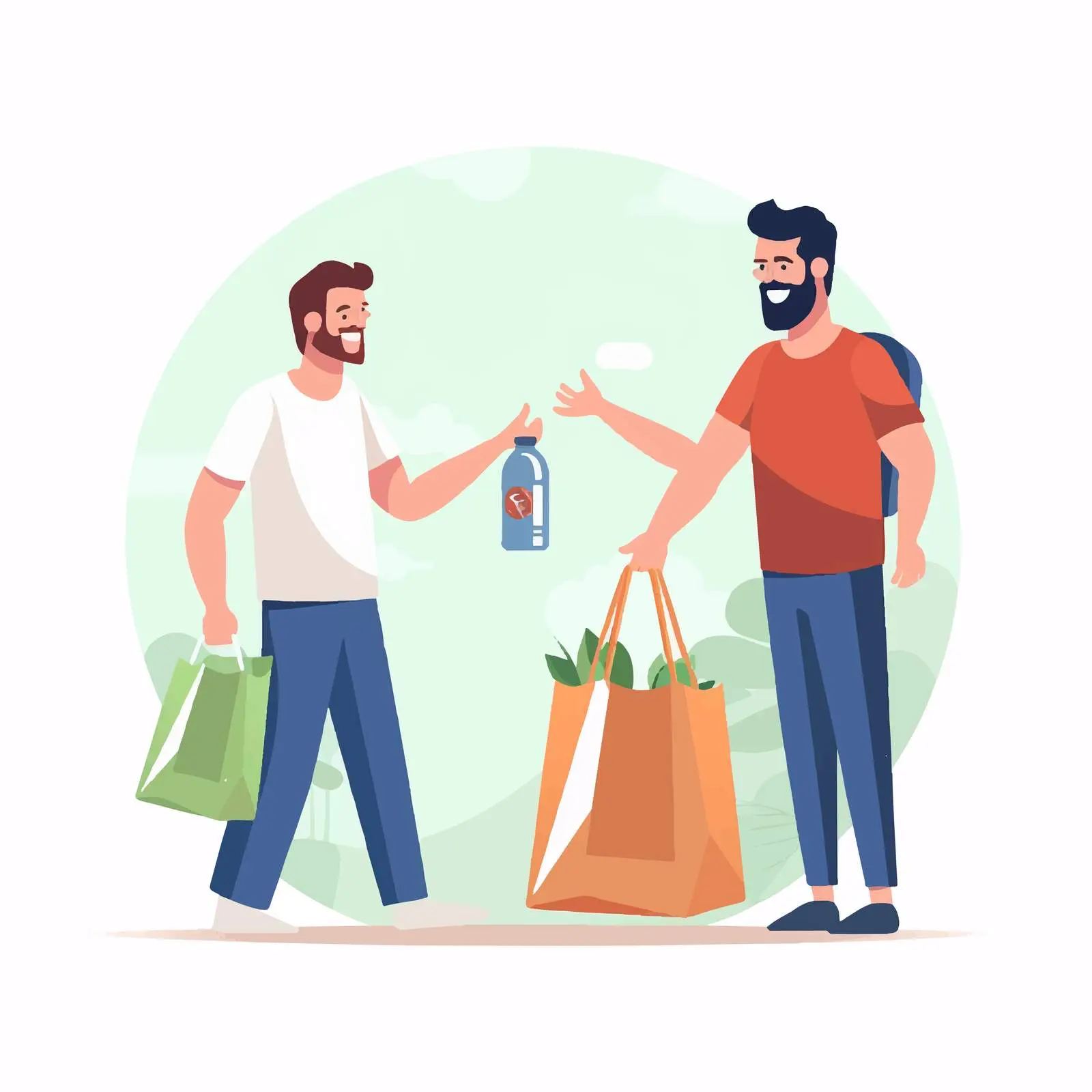 Customer Rejecting Plastic with Reusable Bag — free download from Dotvec