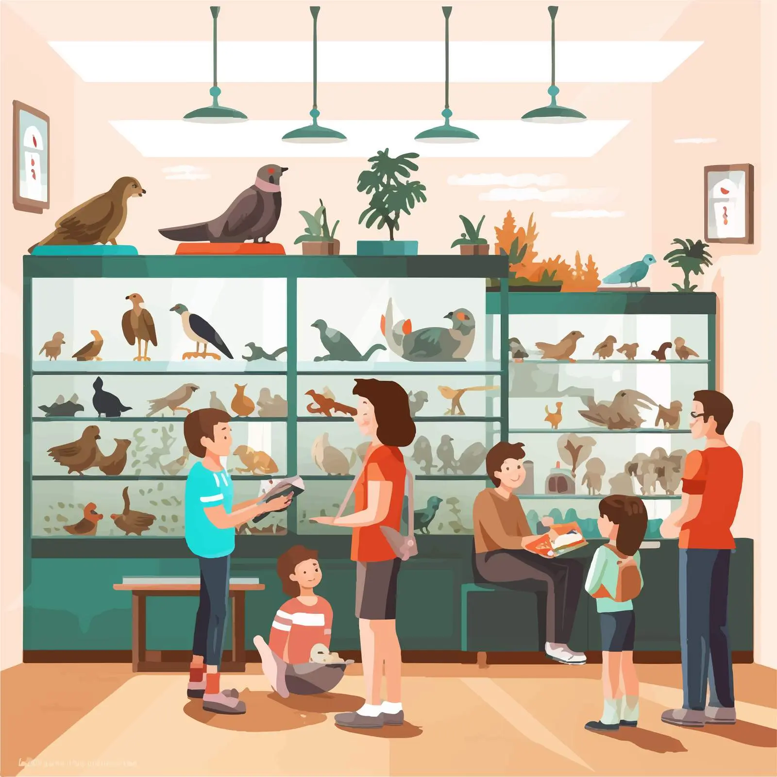 Happy Customers and Pets at Pet Shop — free download from Dotvec