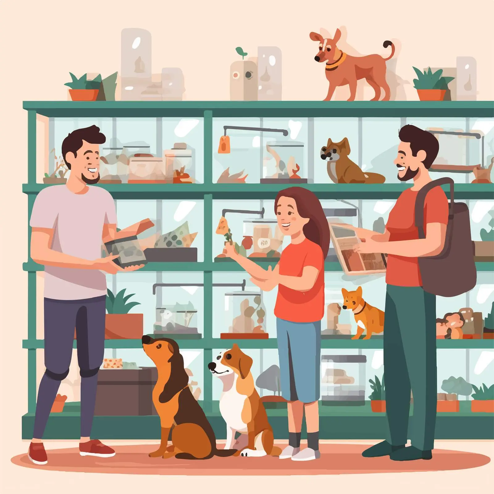 Pets and Customers at a Vibrant Pet Shop — free download from Dotvec