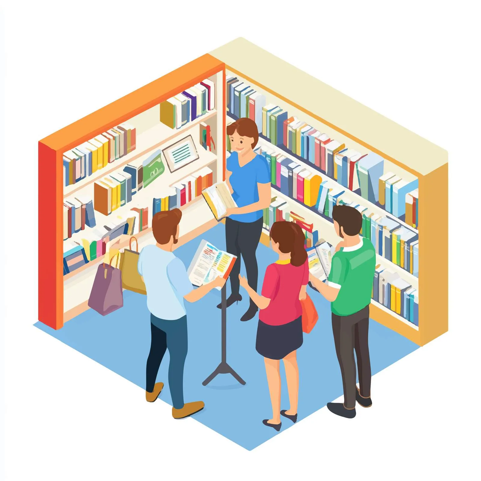 Customers at Commercial Promotional Stand – free booth image from Dotvec