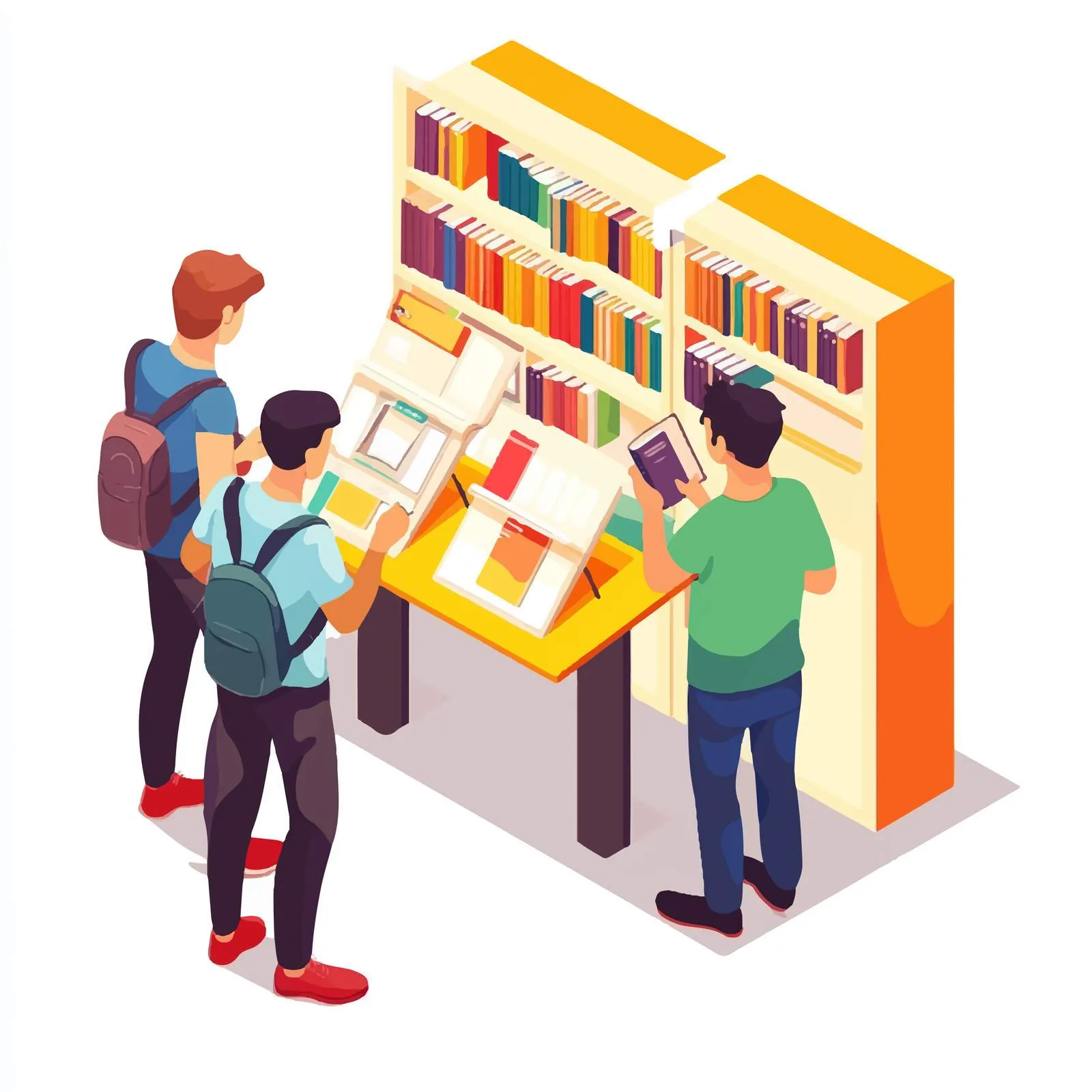 Customers at Commercial Promotional Stand — free download from Dotvec