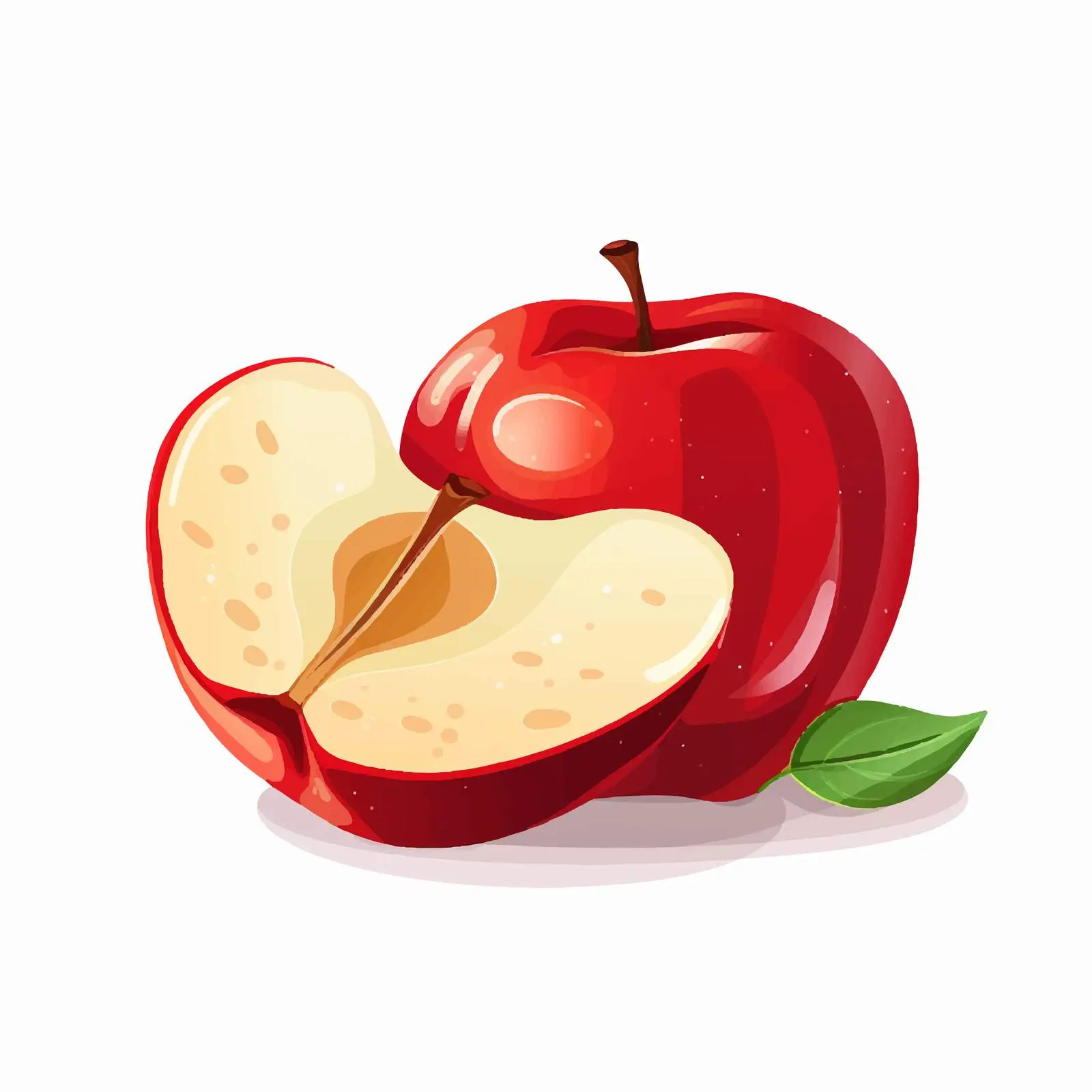 Fresh Half Cut Apple with Seeds and Flesh — free download from Dotvec