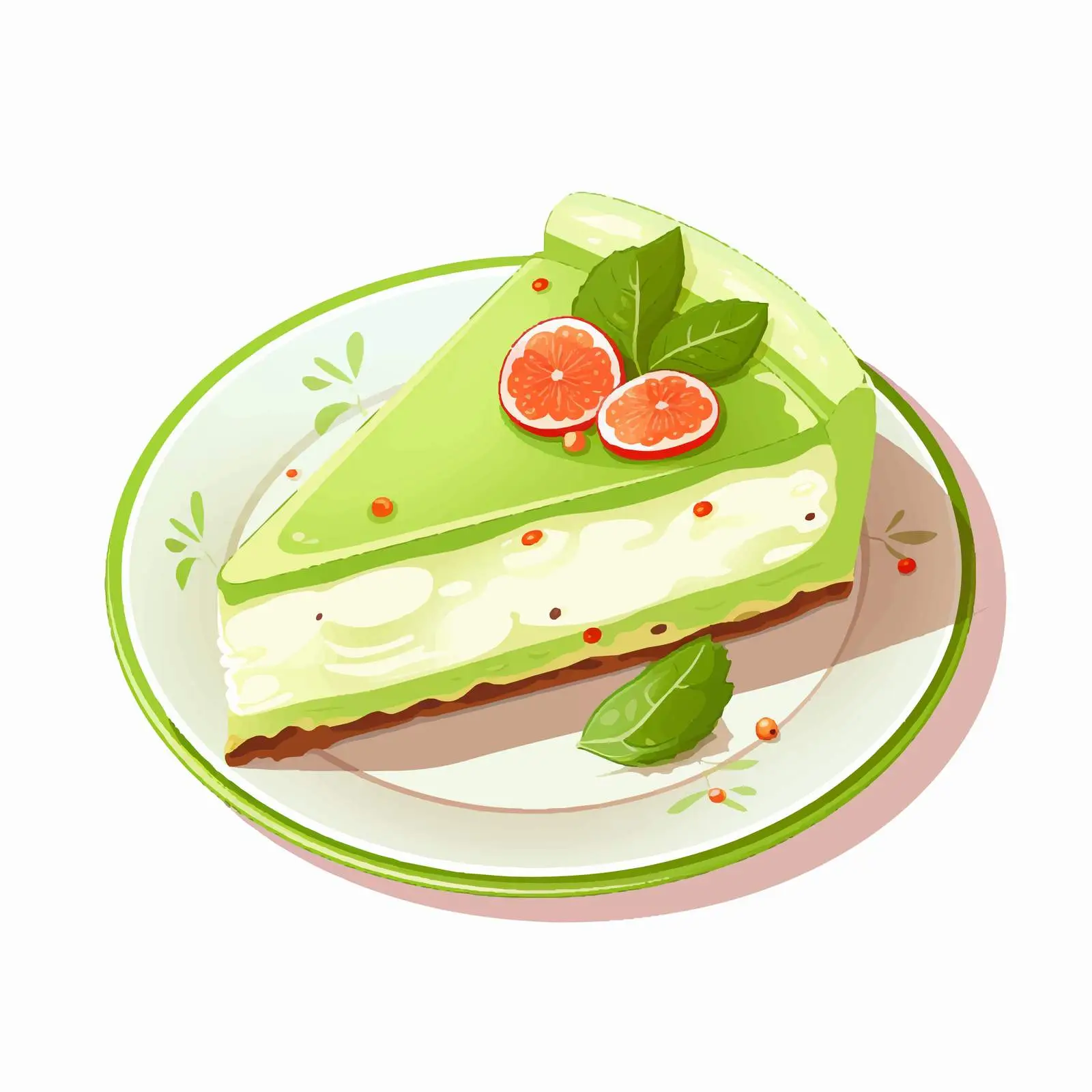 Slice of Matcha Green Tea Cake on Plate — free download from Dotvec