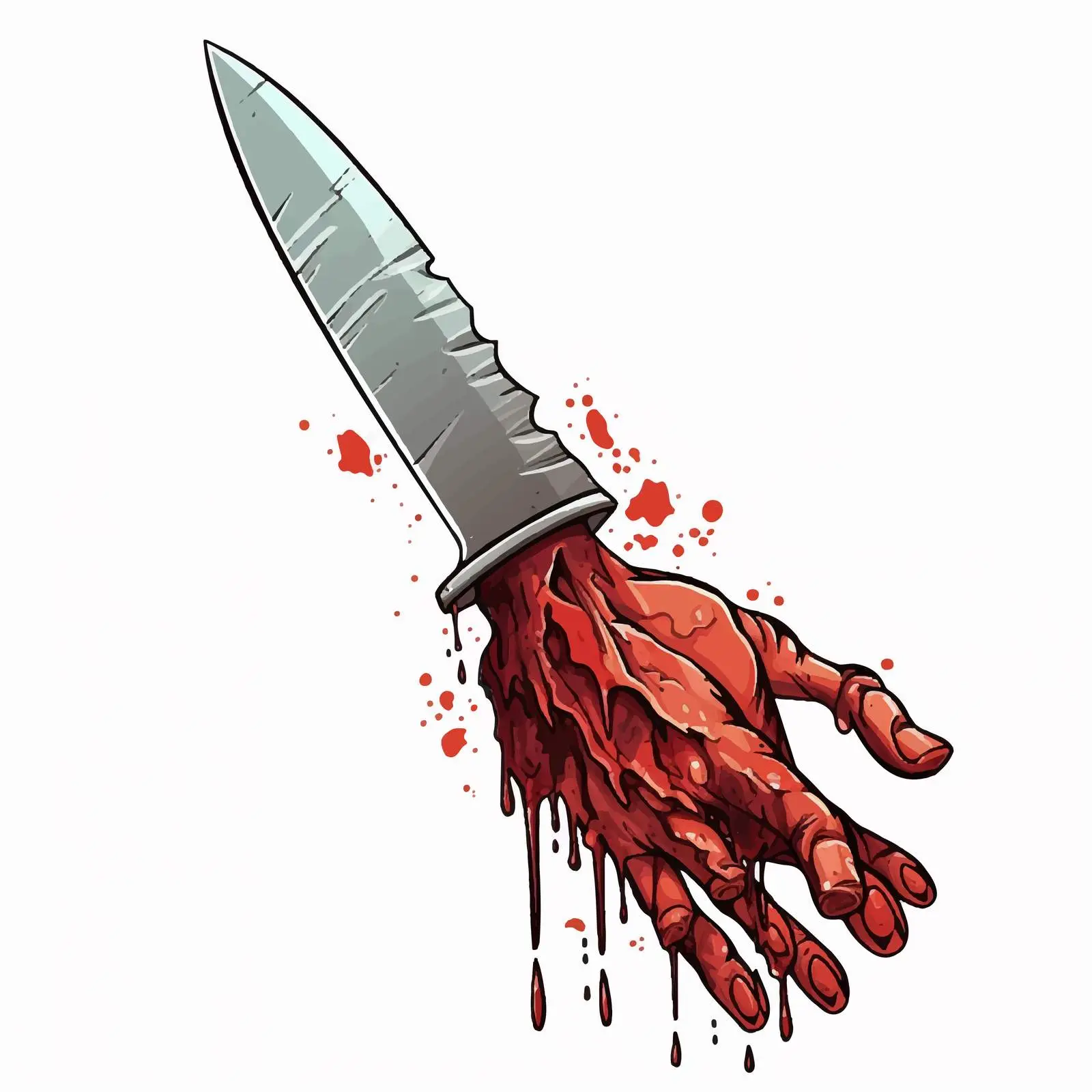 Zombie Hand with Knife Illustration on White Background — free download from Dotvec
