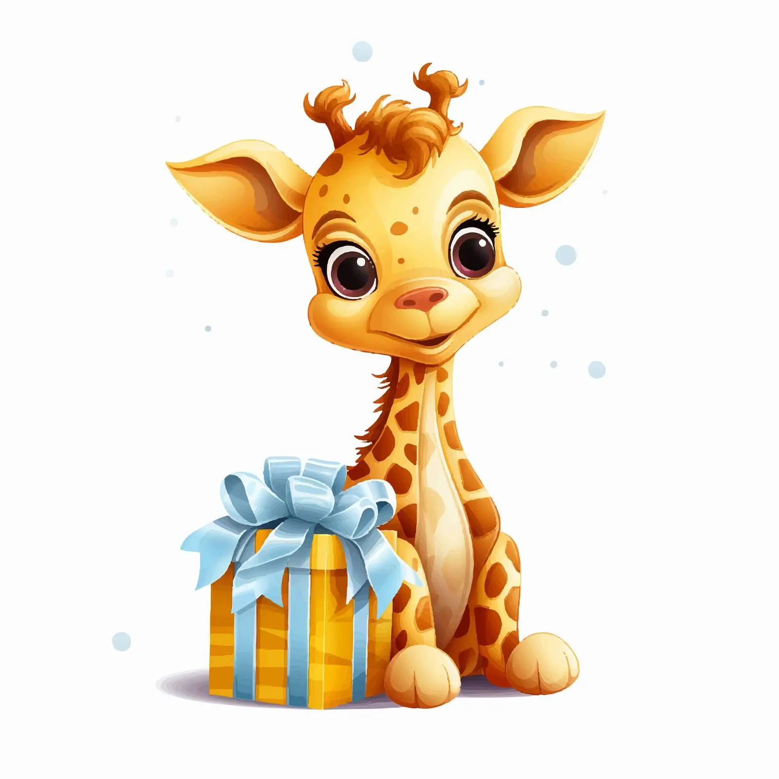 Cute Giraffe in Gift Cartoon Vector Illustration — free download from Dotvec