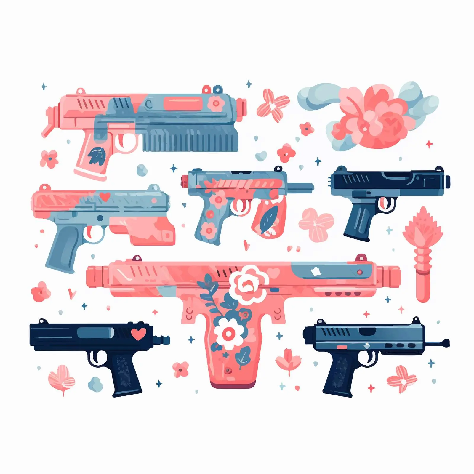 Cute Fluffy Gun Sublimation Design — free download from Dotvec
