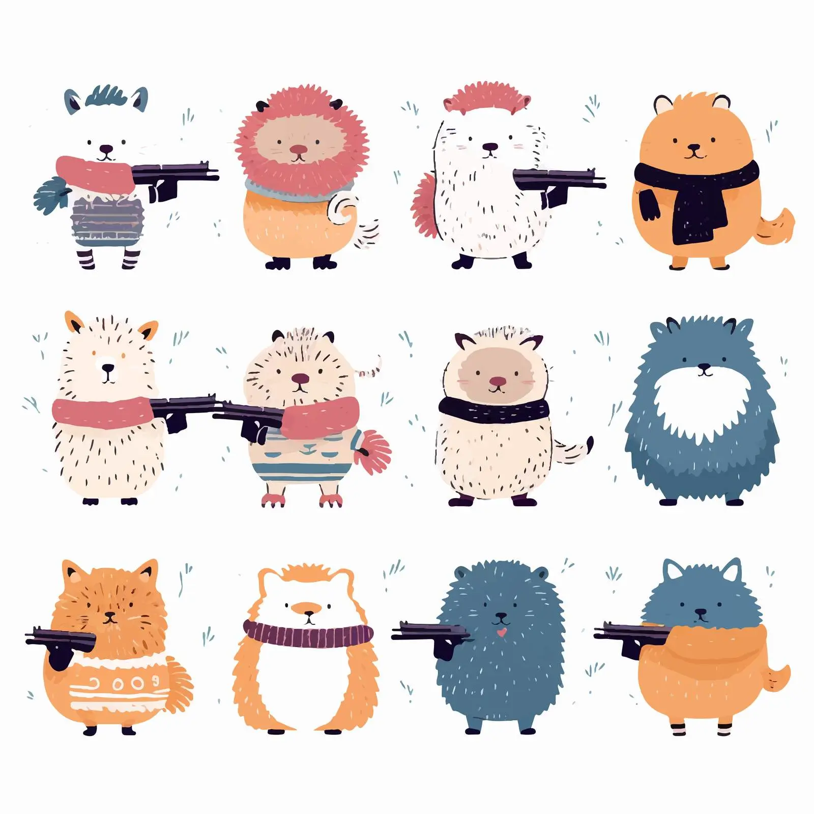 Cute and Fluffy Gun Sublimation Design — free download from Dotvec