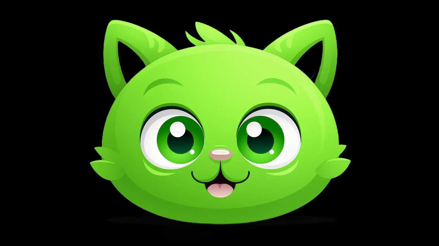 Whimsical Green Cat Head Vector Illustration — free download from Dotvec