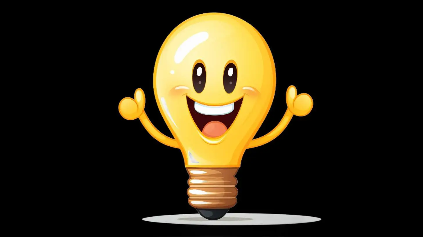 Cheerful Lightbulb Character Laughing — free download from Dotvec