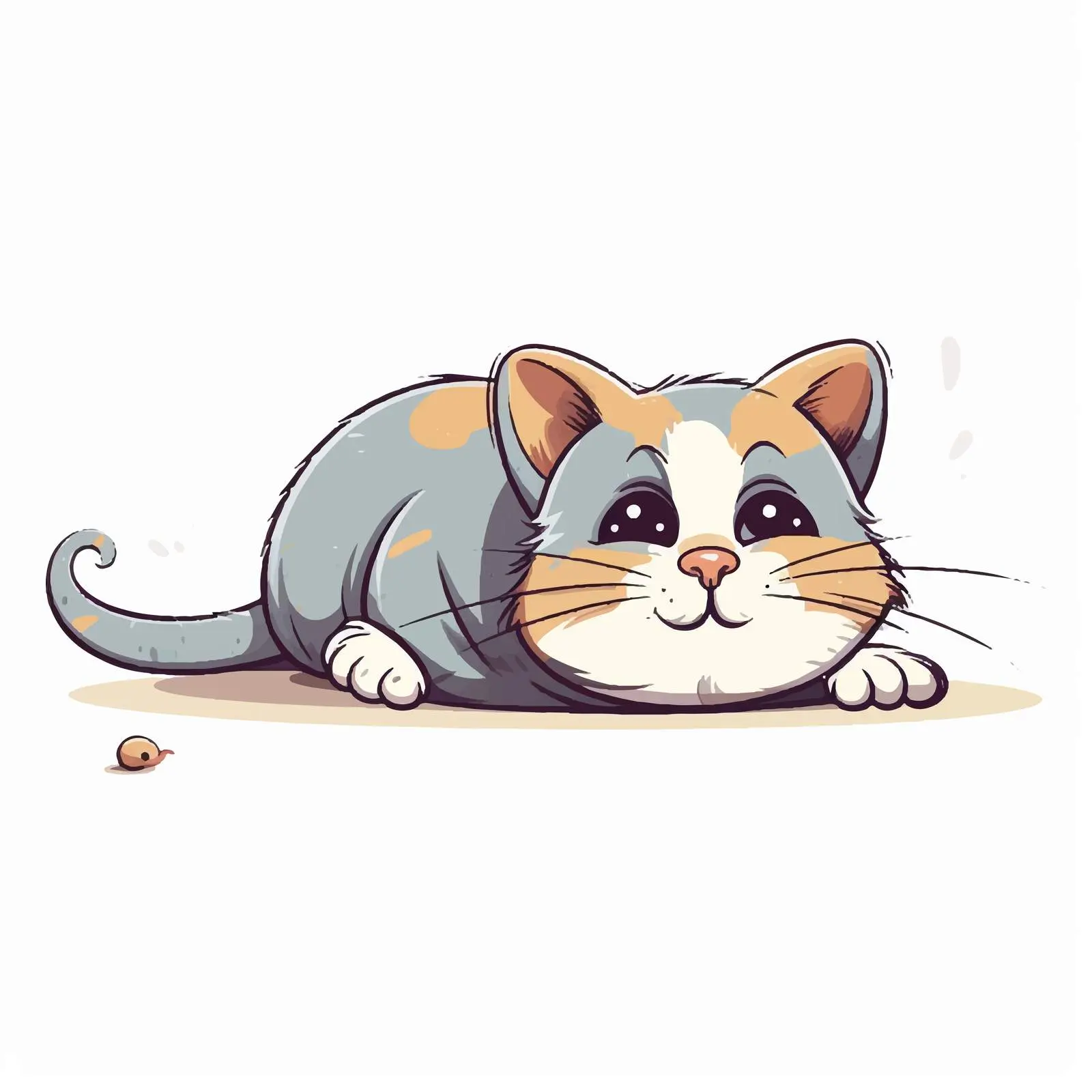 Playful Cat Lying Belly Up with Mouse – free curious cat image from Dotvec