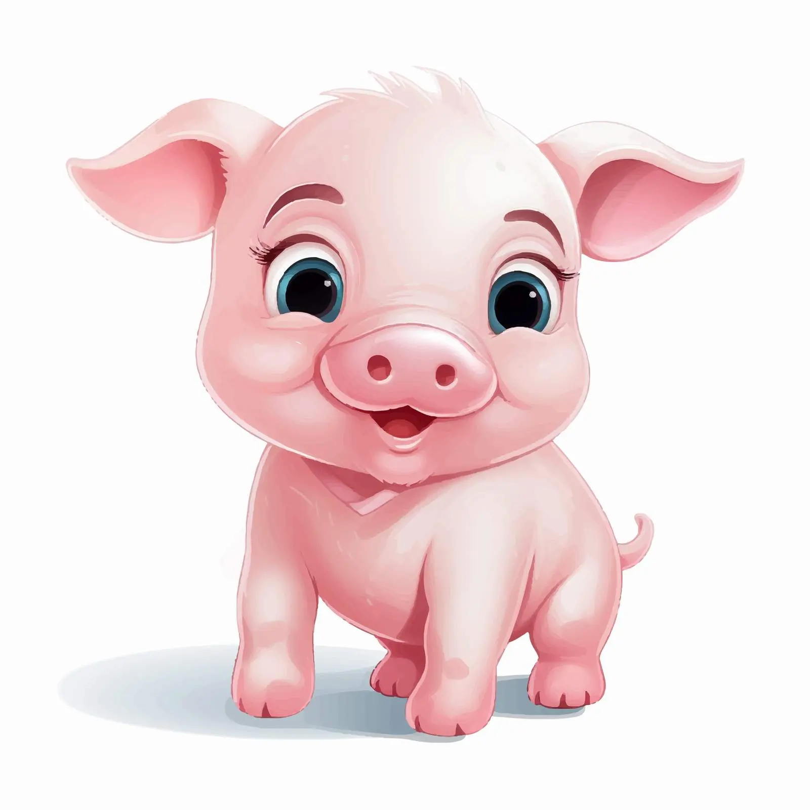 Cute Tender Pig Character Vector Illustration — free download from Dotvec