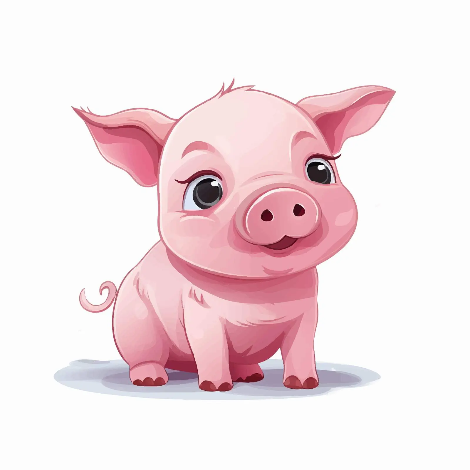 Cute Tender Pig Character Vector Illustration — free download from Dotvec