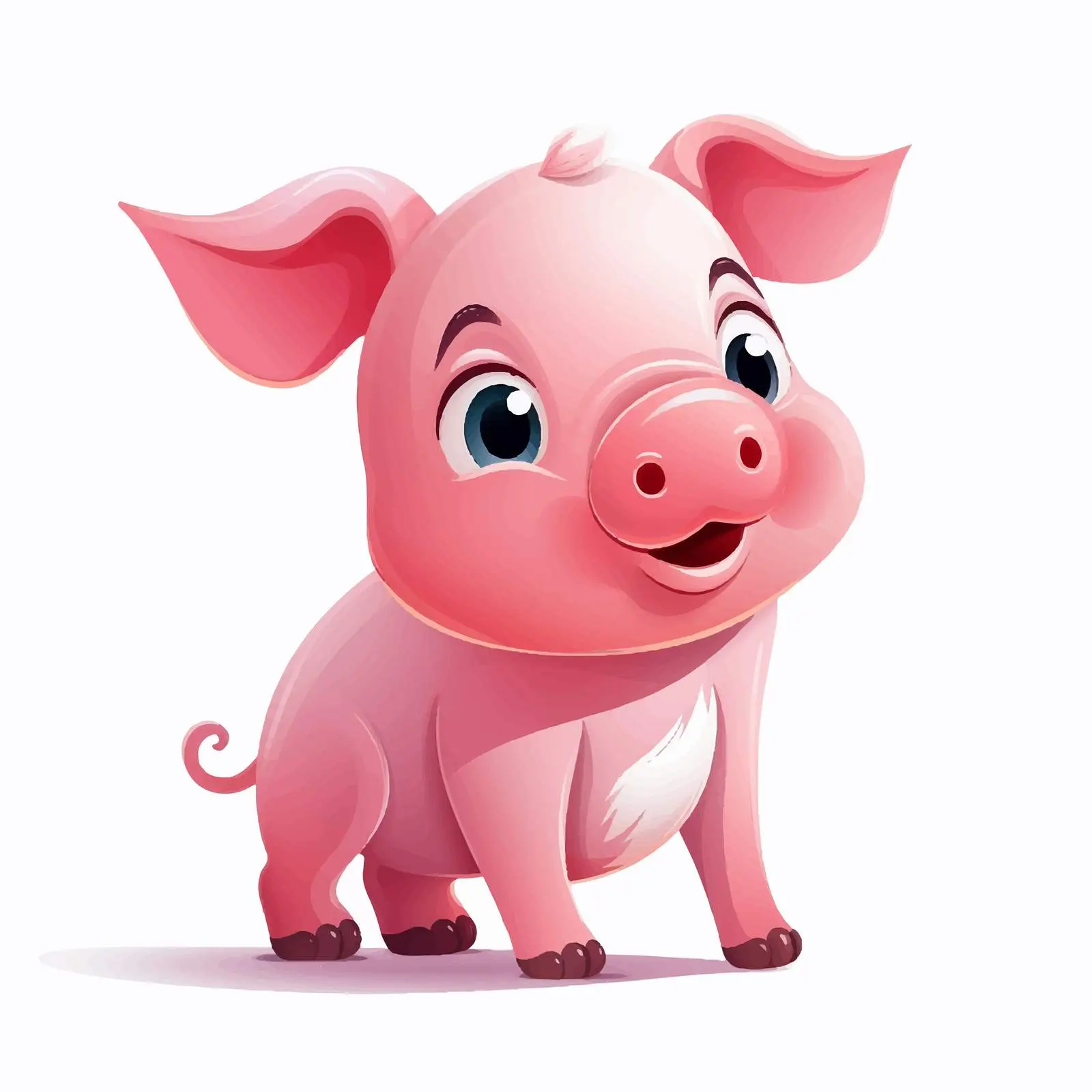 Cute Tender Pig Character Vector Illustration — free download from Dotvec