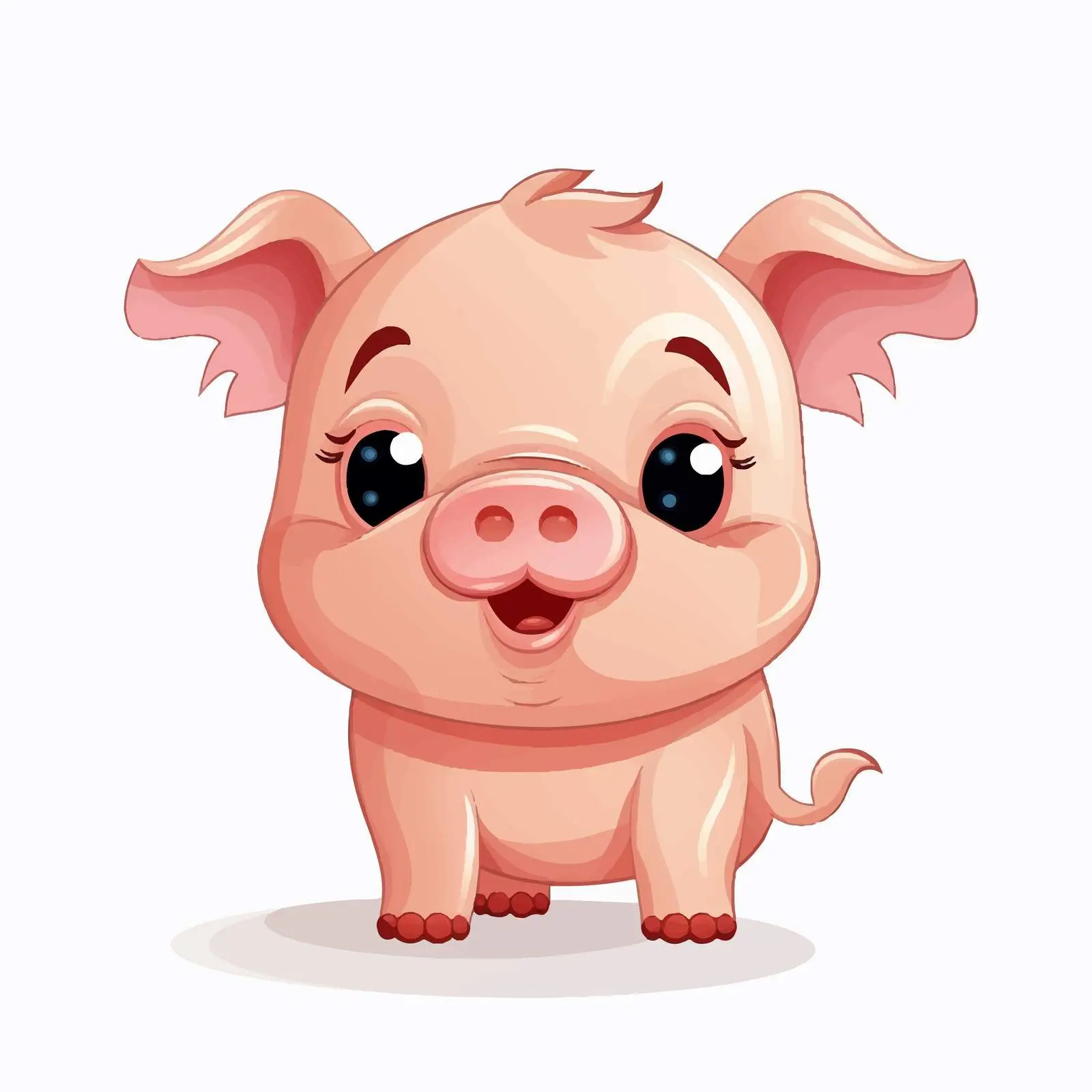 Cute Tender Pig Character Vector Illustration — free download from Dotvec