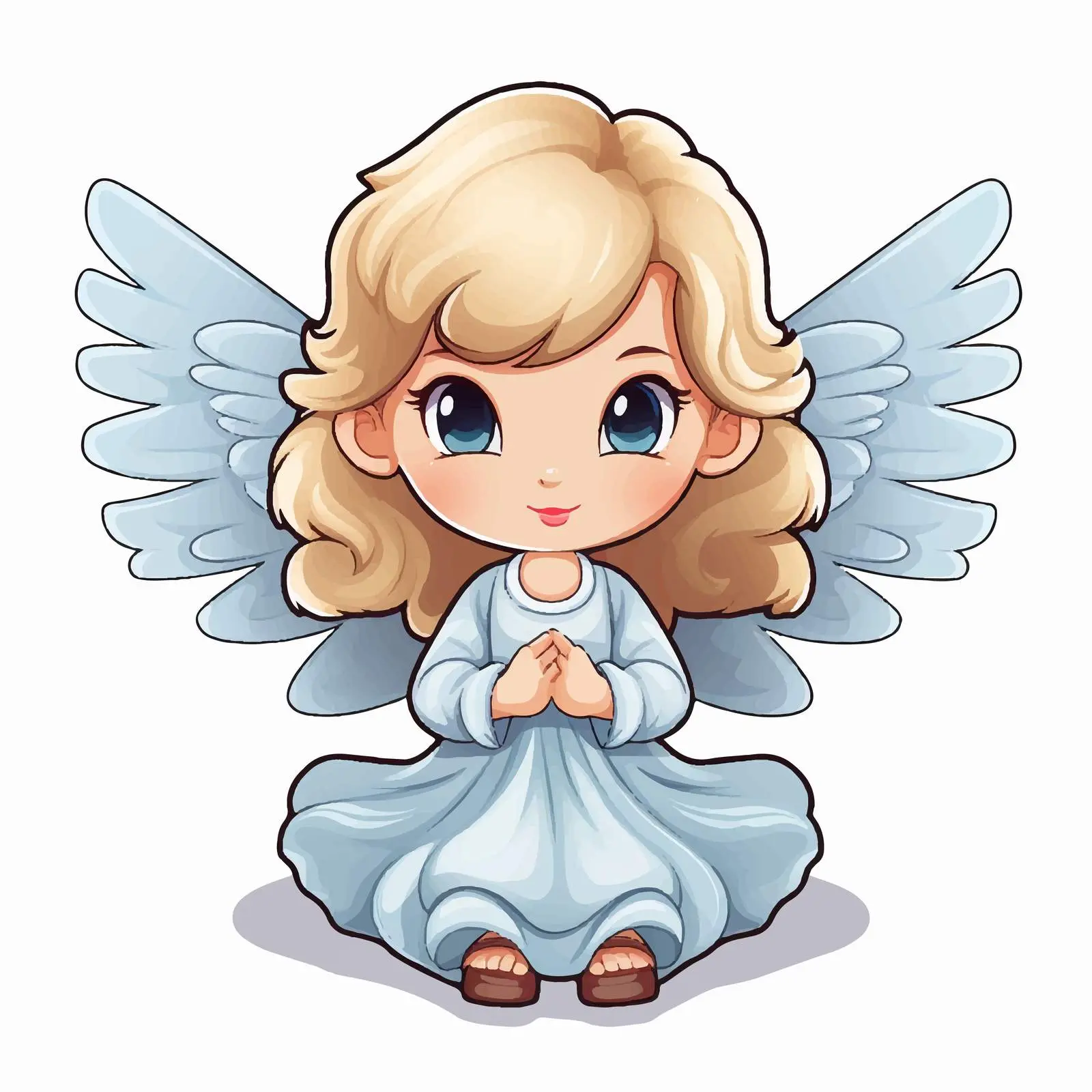 Cute Angel Cartoon Character Sticker Illustration — free download from Dotvec