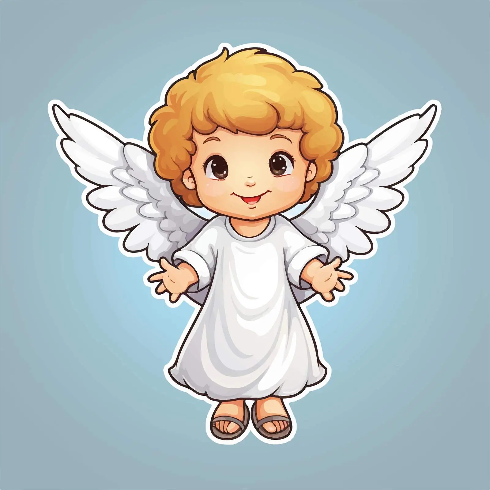 Cute Angel Cartoon Character Sticker Illustration — free download from Dotvec