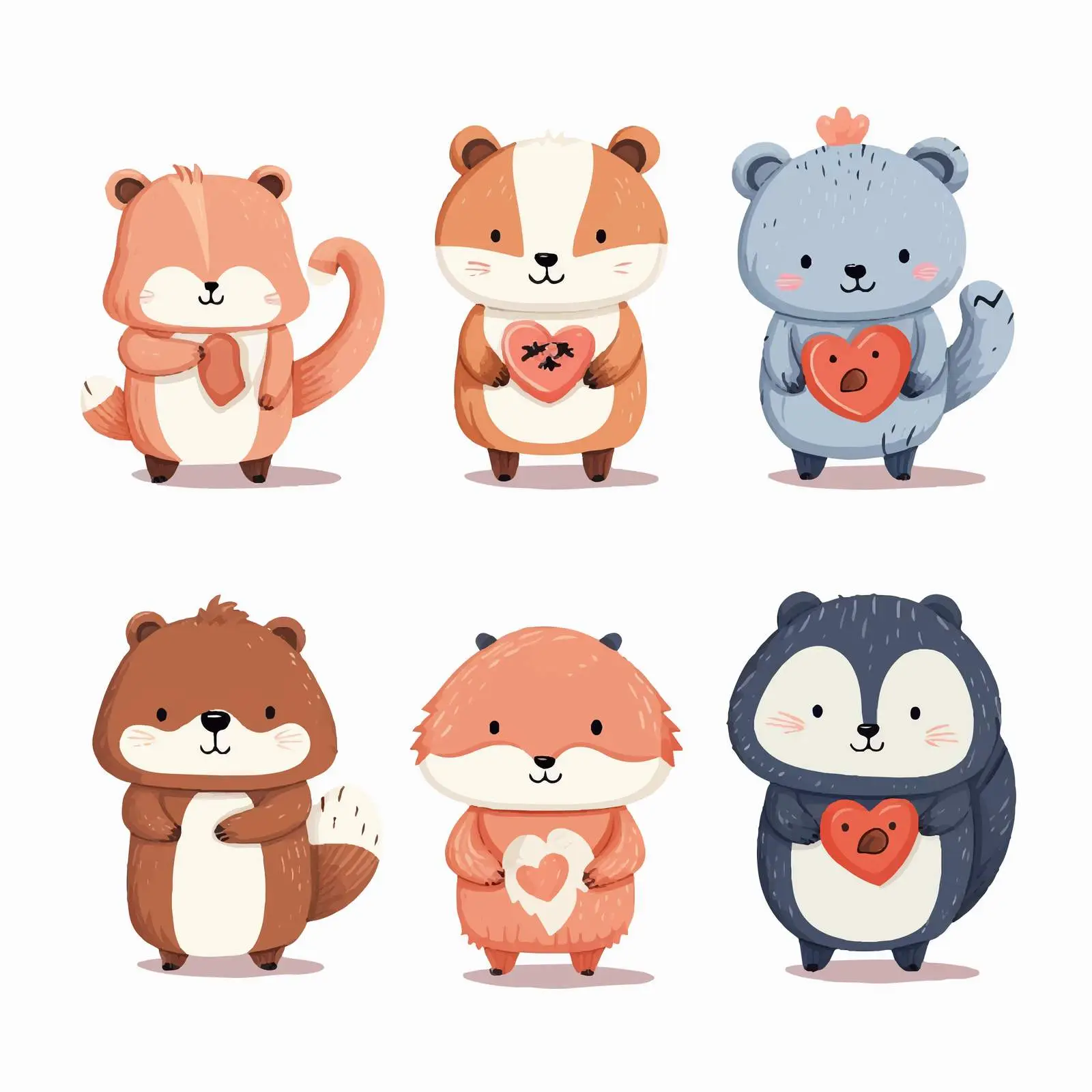 Cute Animals Hug Set for Happy Hug Day — free download from Dotvec